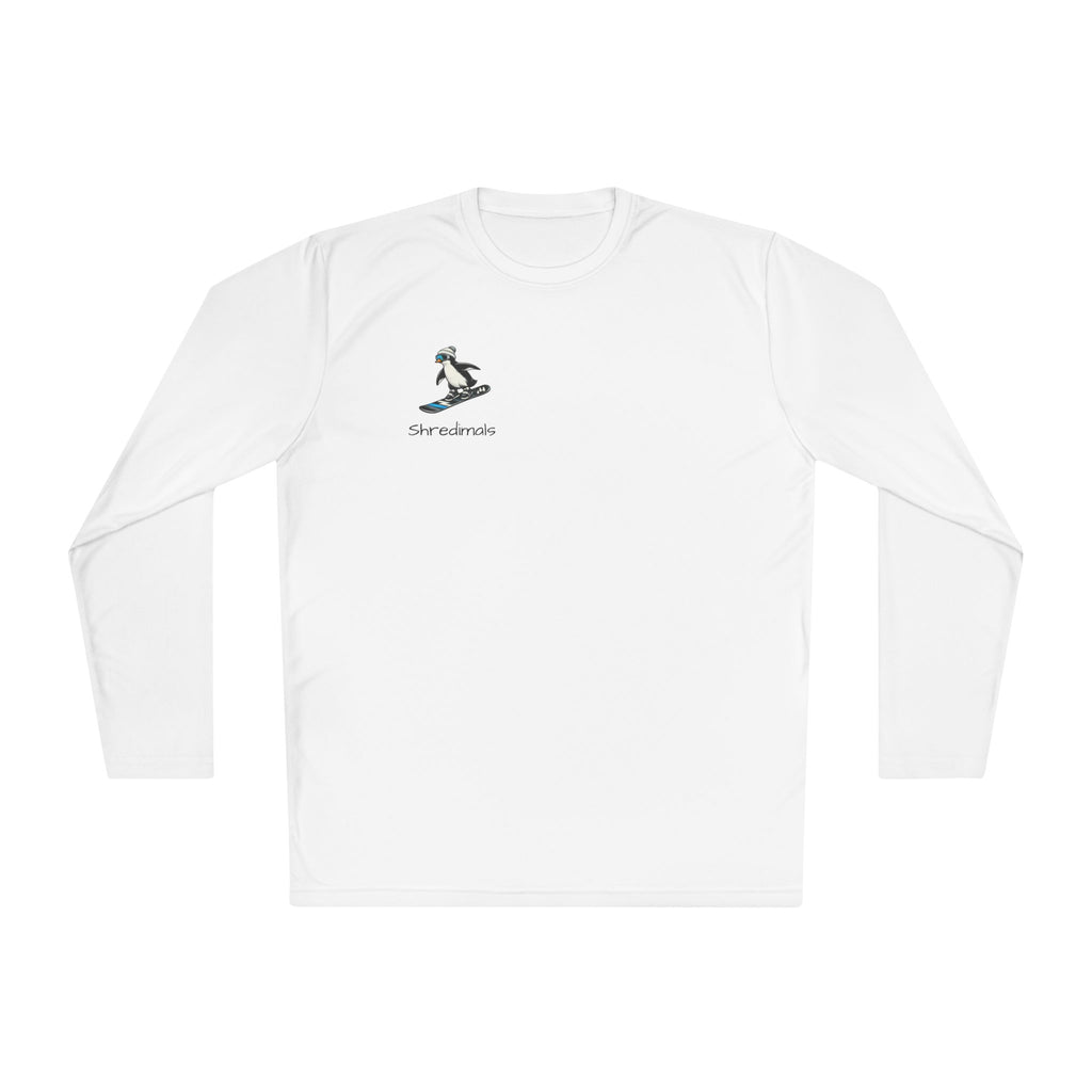 Unisex Long Sleeve Tee (Sport-Tek) - Snowboarding Penguin