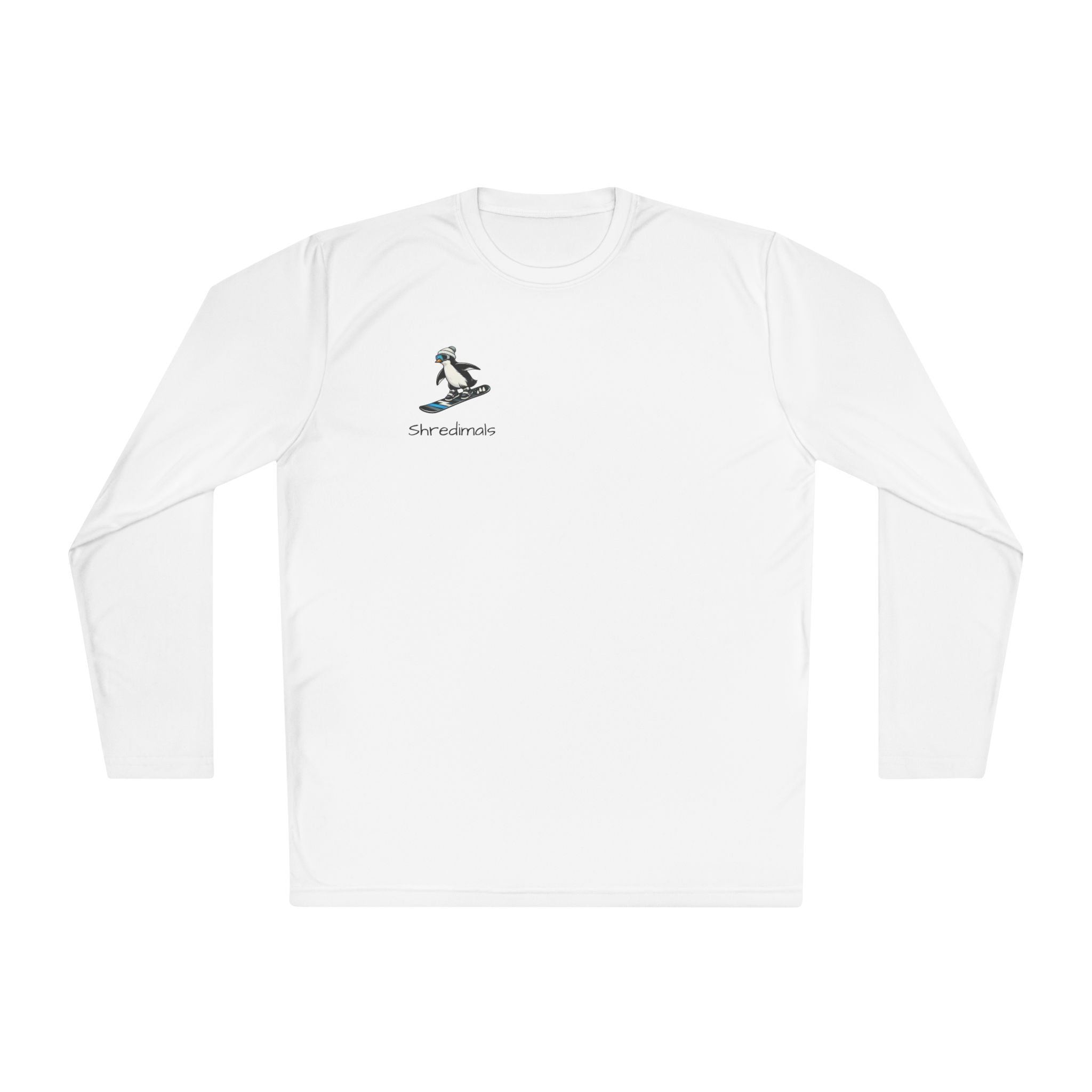 Unisex Long Sleeve Tee (Sport-Tek) - Snowboarding Penguin
