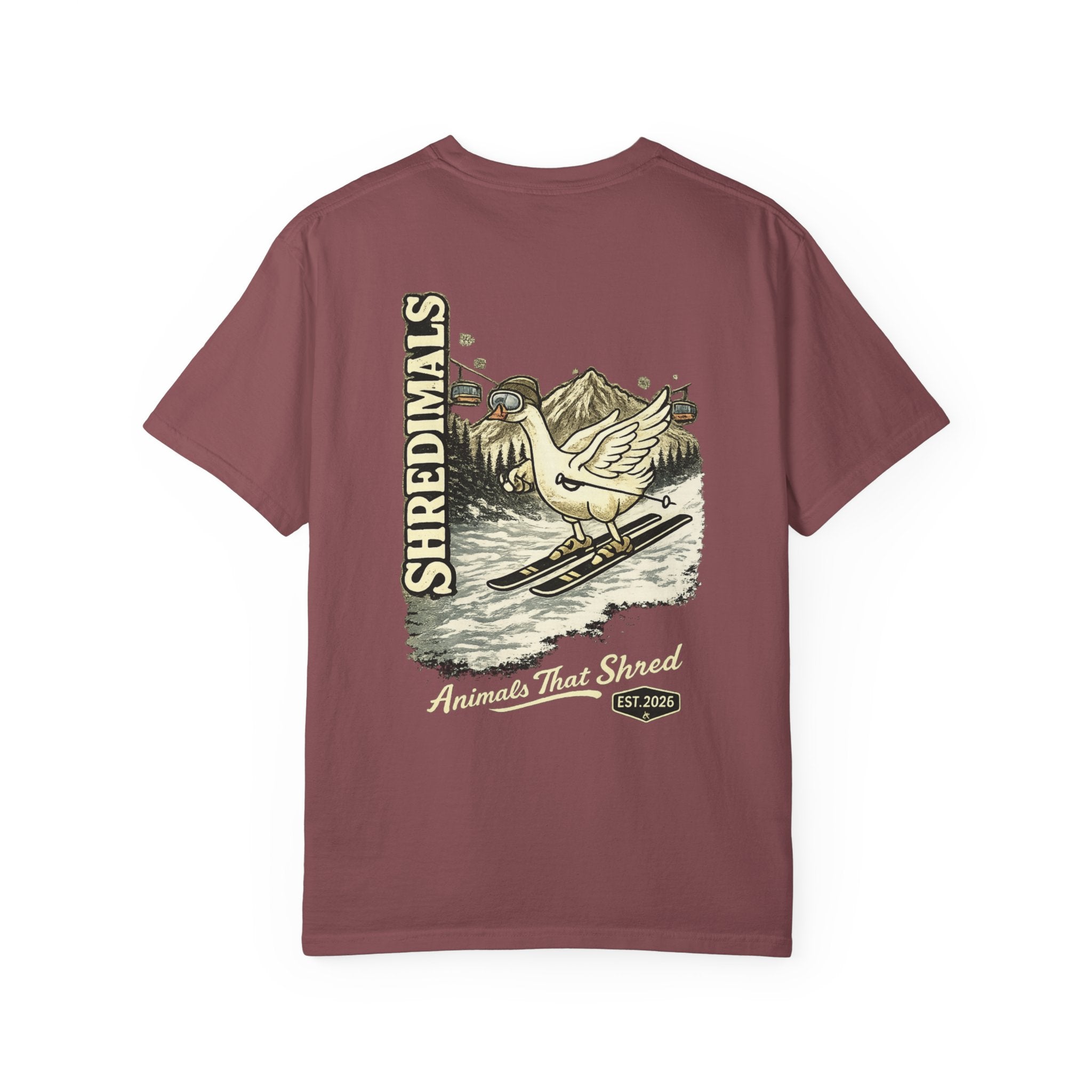 Unisex Graphic Tee - Skiing Goose