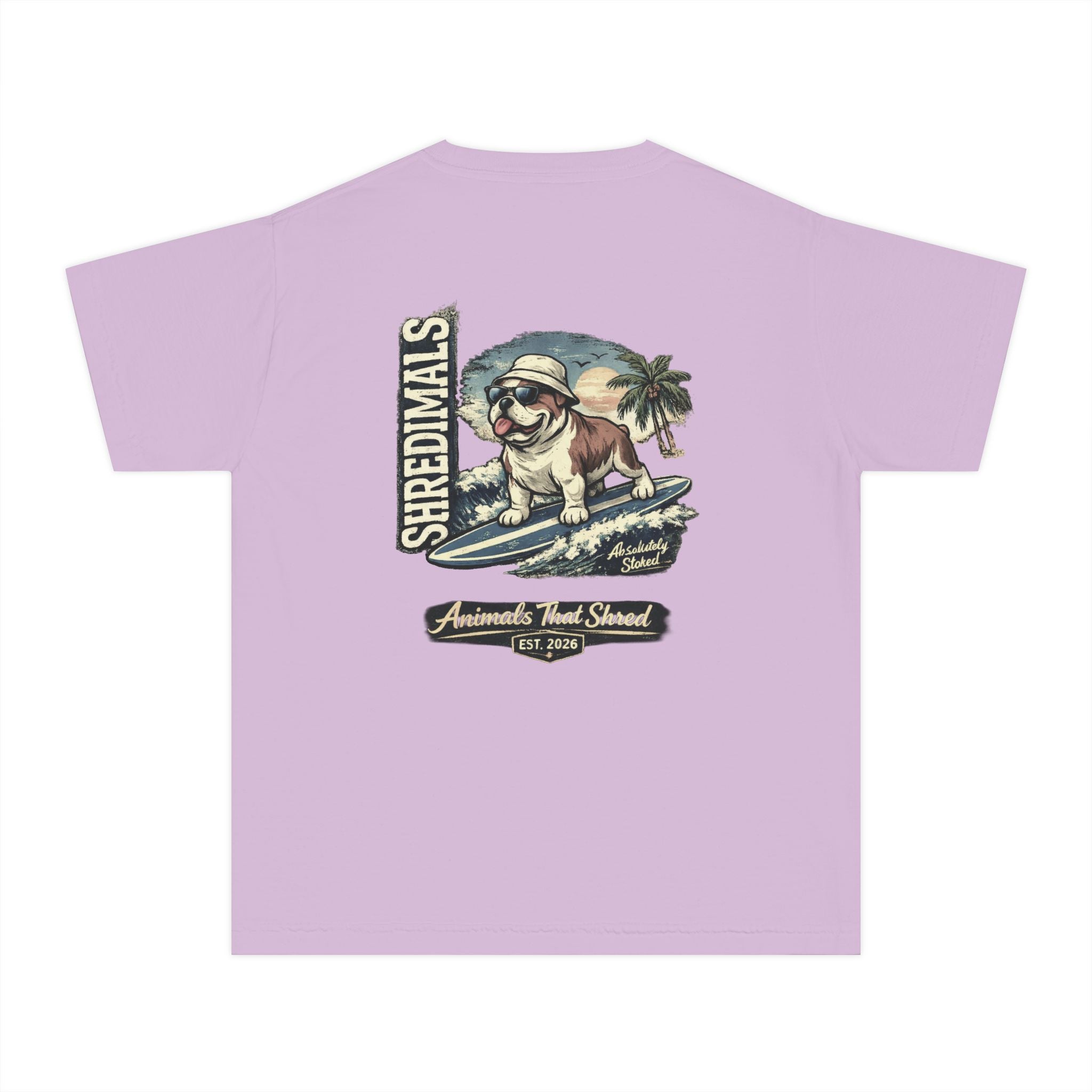 Youth Unisex Graphic Tee - Surfing Bulldog
