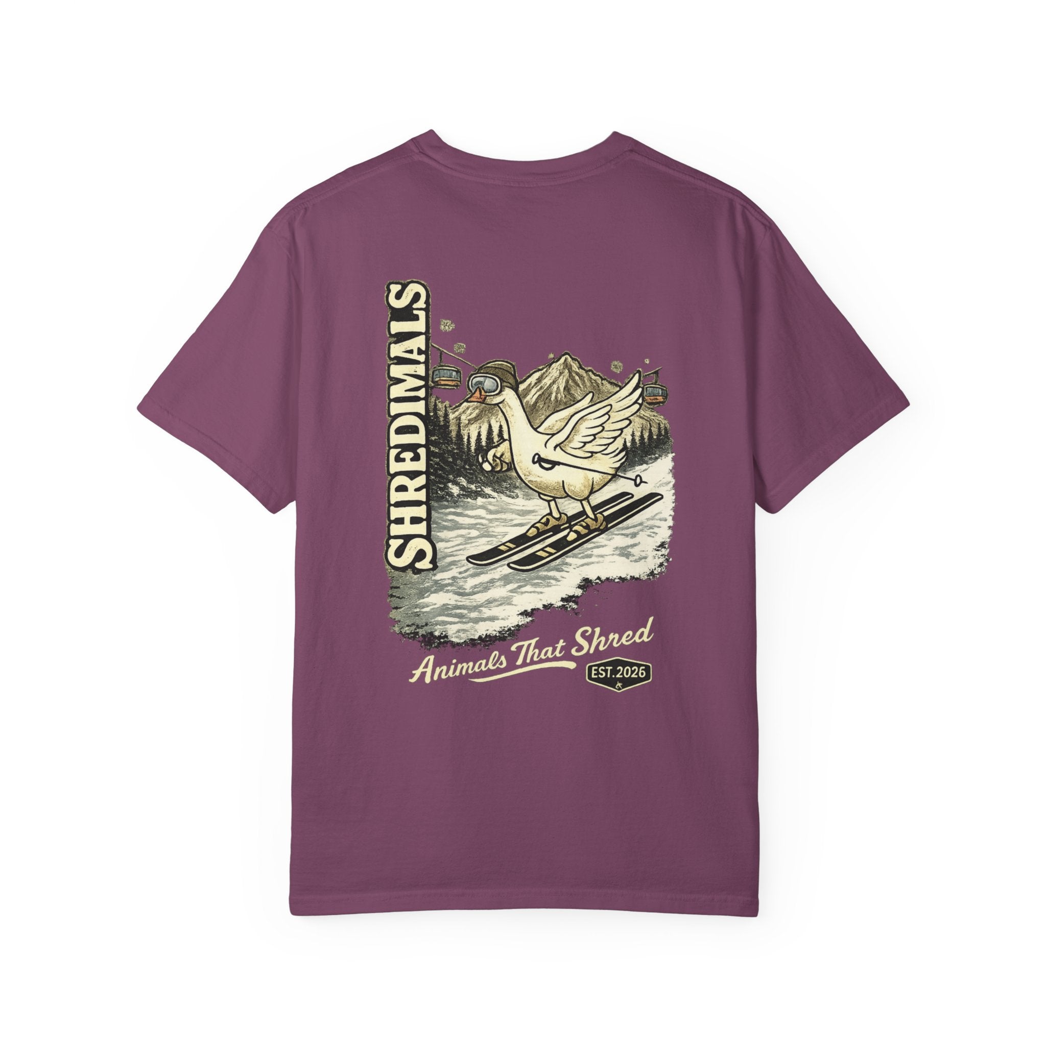 Unisex Graphic Tee - Skiing Goose