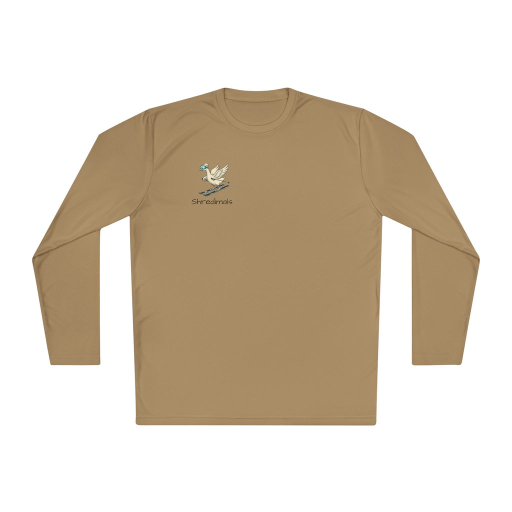Unisex Long Sleeve Tee (Sport-Tek) - Skiing Goose