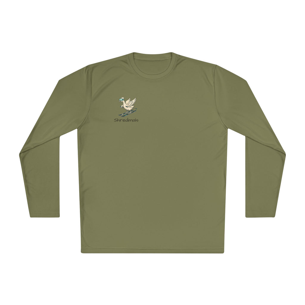 Unisex Long Sleeve Tee (Sport-Tek) - Skiing Goose