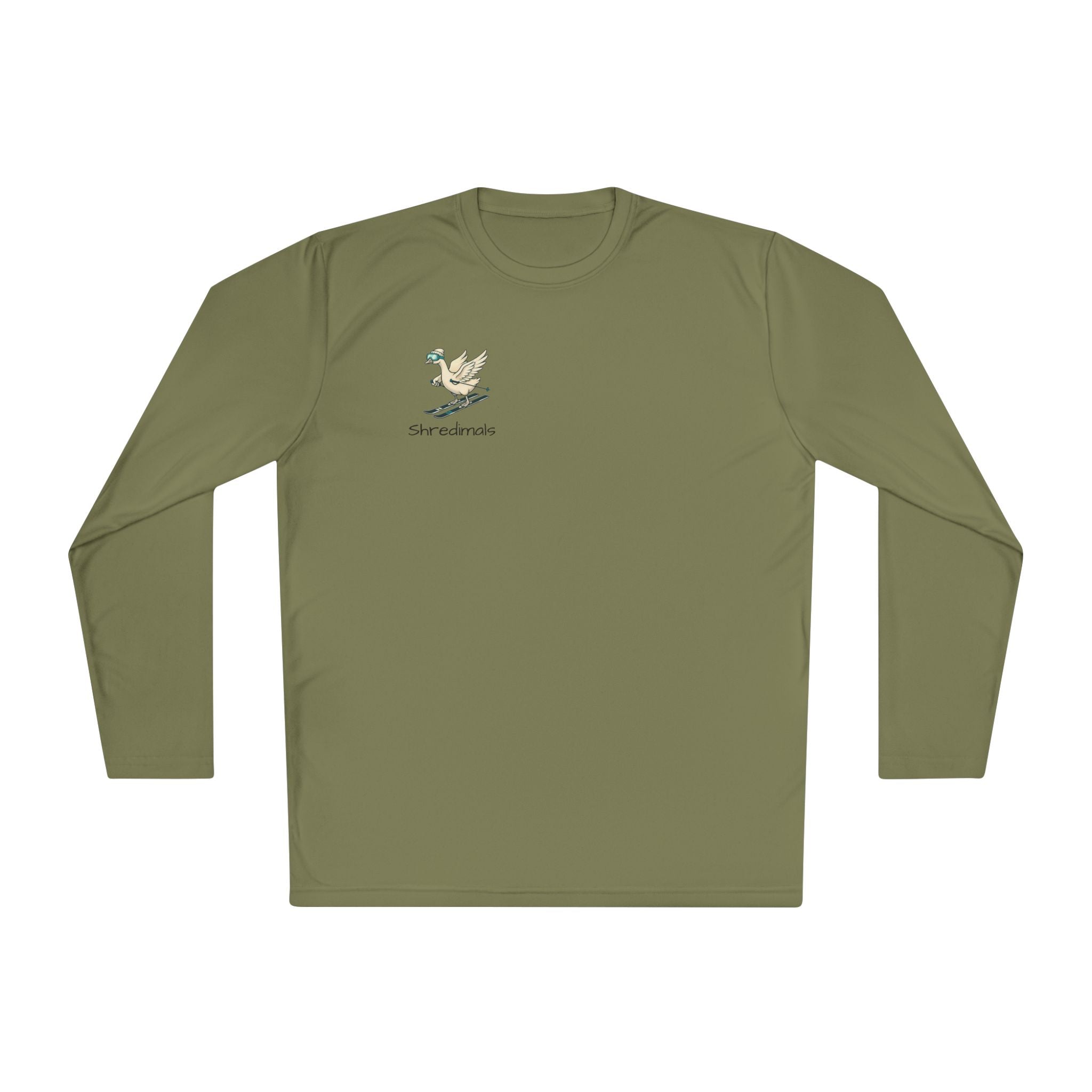 Unisex Long Sleeve Tee (Sport-Tek) - Skiing Goose