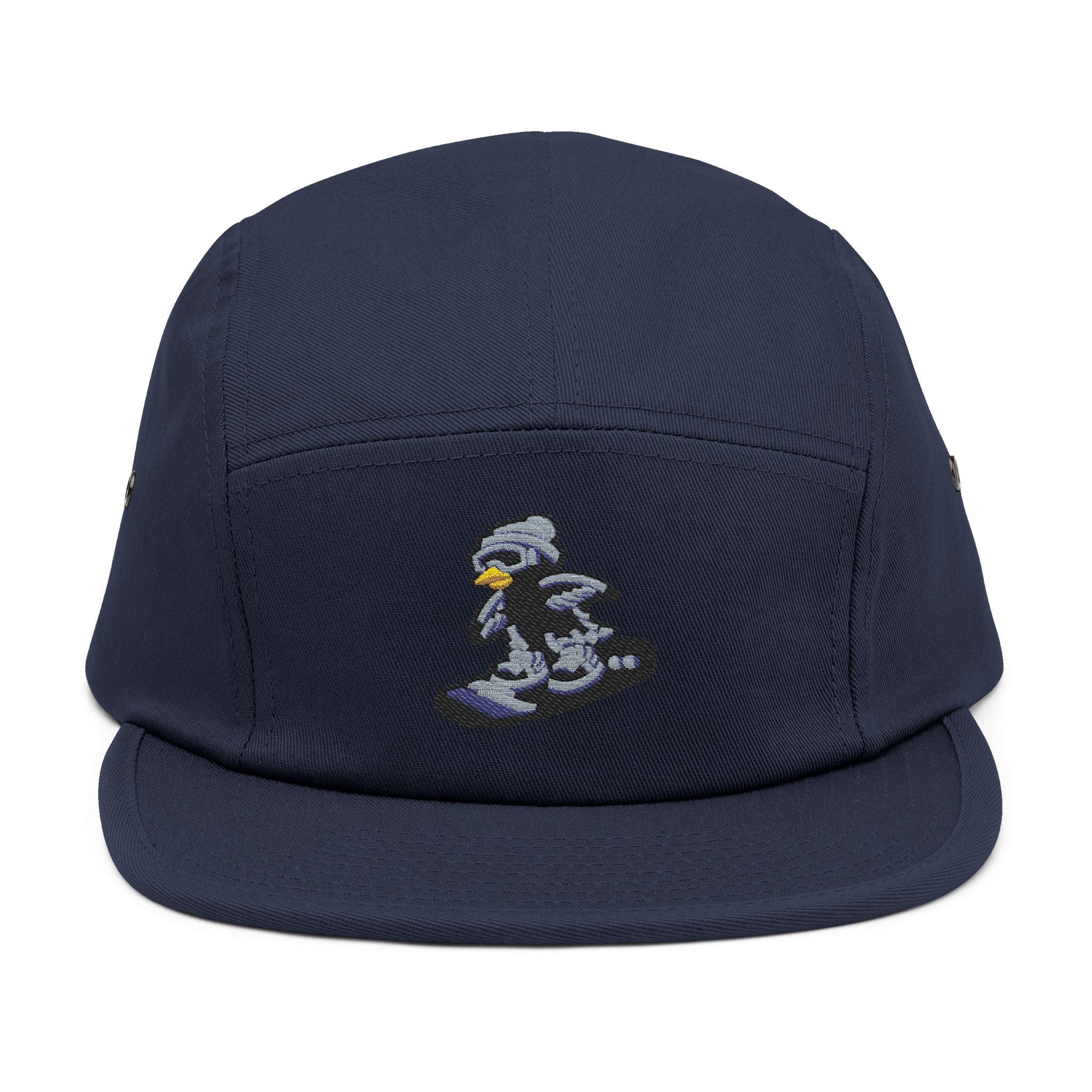 Snowboarding Penguin 5-Panel Cap
