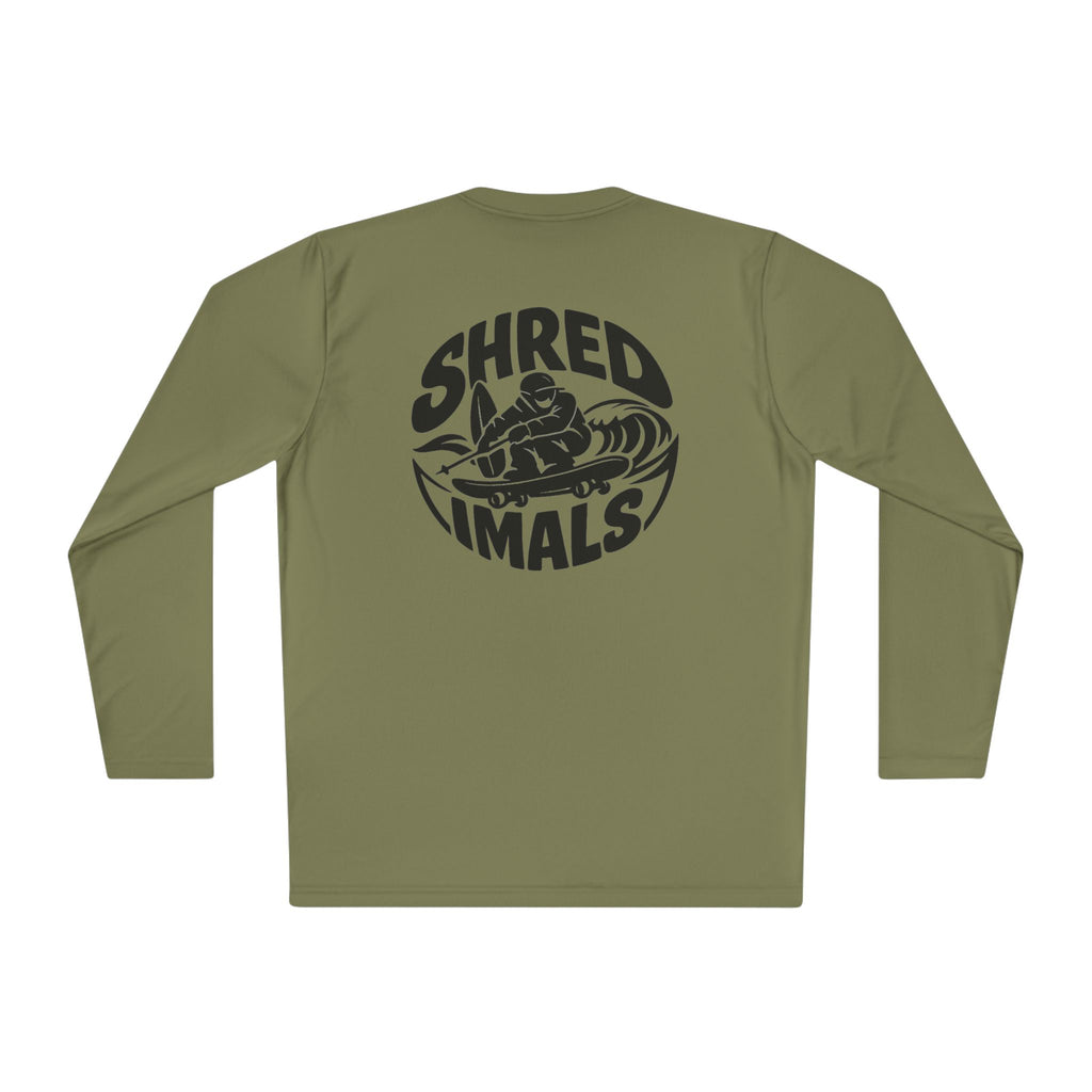 Unisex Long Sleeve Tee (Sport-Tek) - Snowboarding Penguin