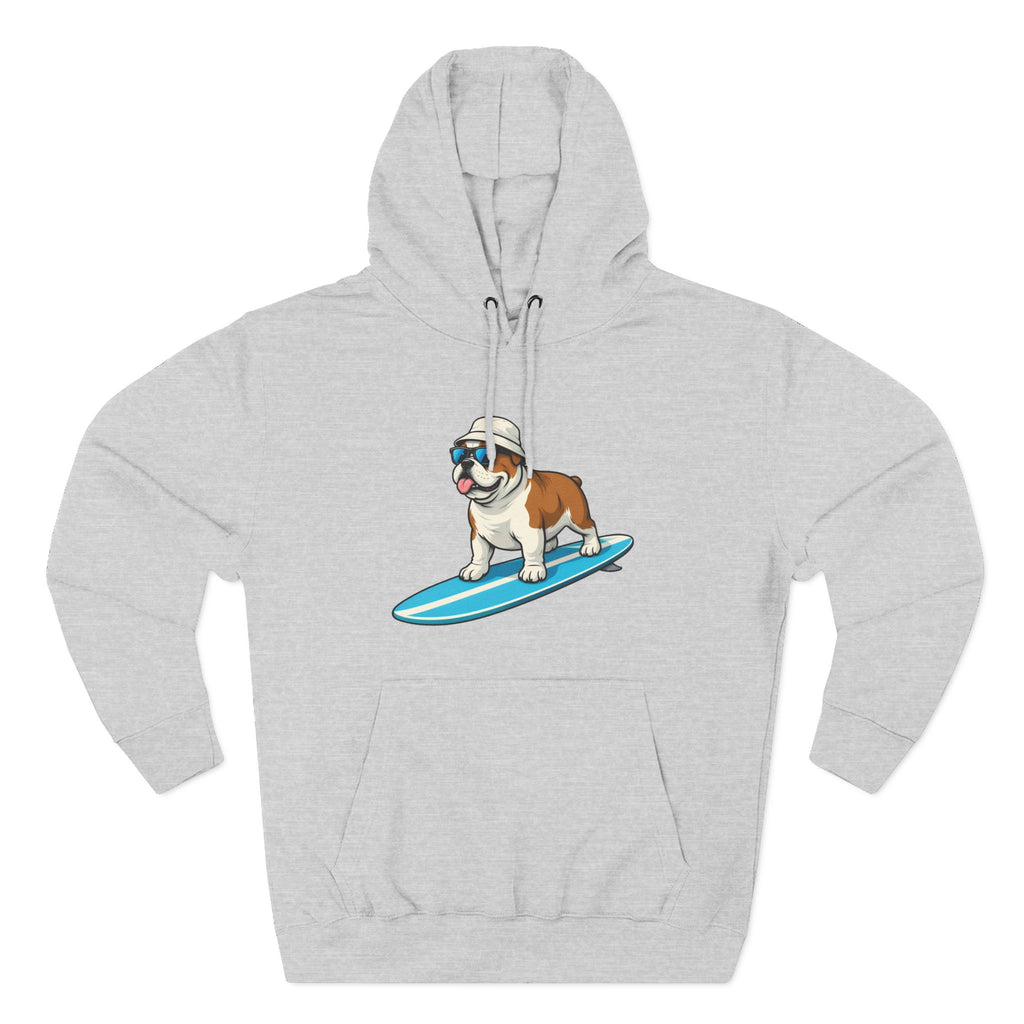 Unisex Fleece Hoodie - Surfing Bulldog