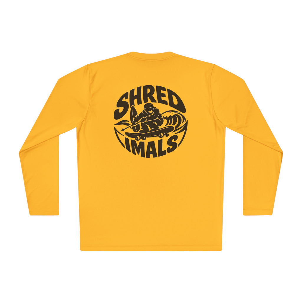 Unisex Long Sleeve Tee (Sport-Tek) - Snowboarding Penguin