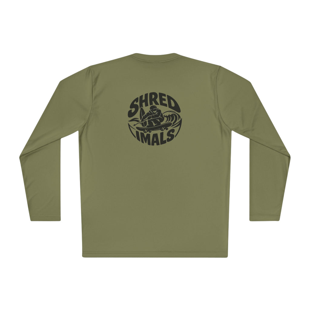 Unisex Long Sleeve Tee (Sport-Tek) - Skiing Goose