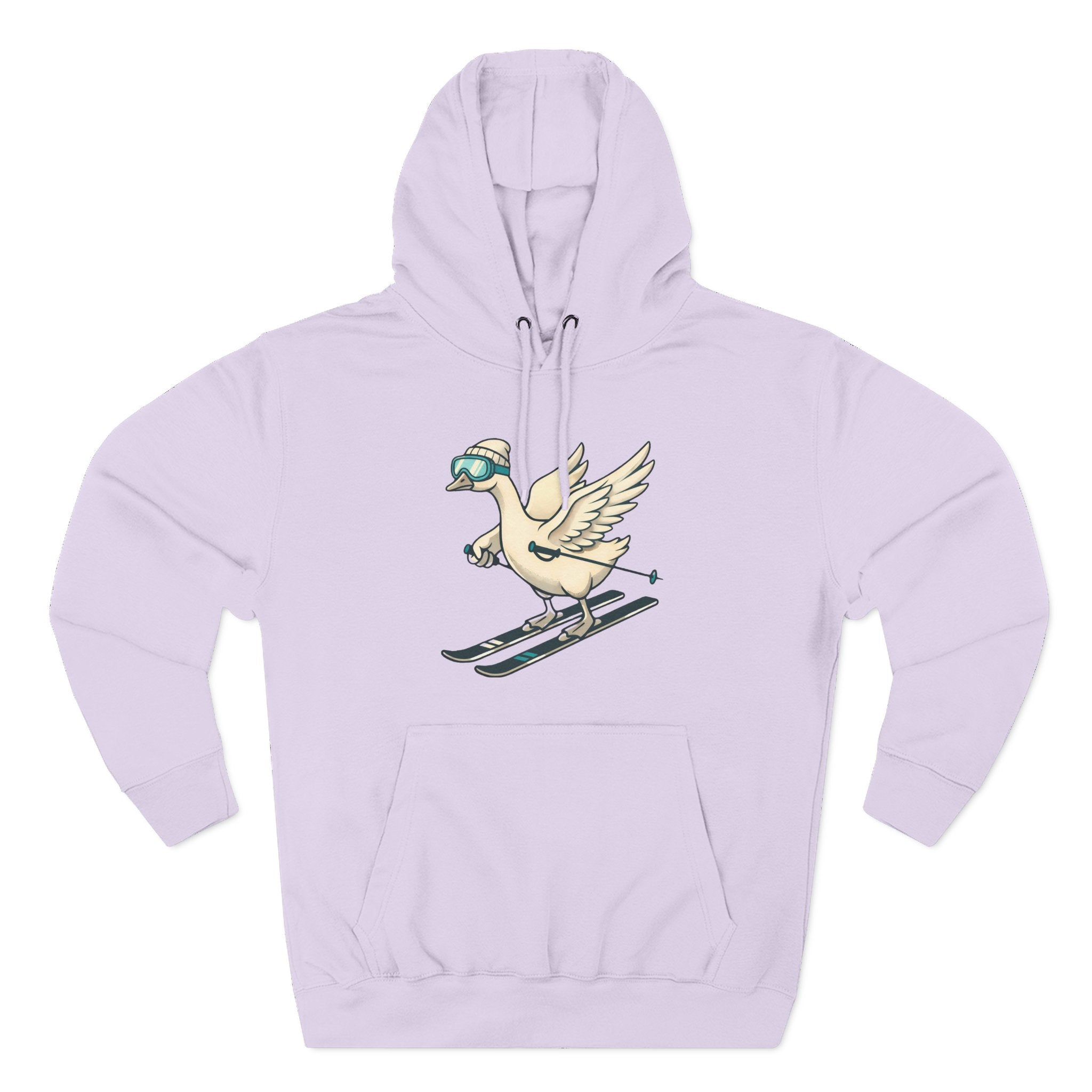 Unisex Fleece Hoodie - Skiing Goose