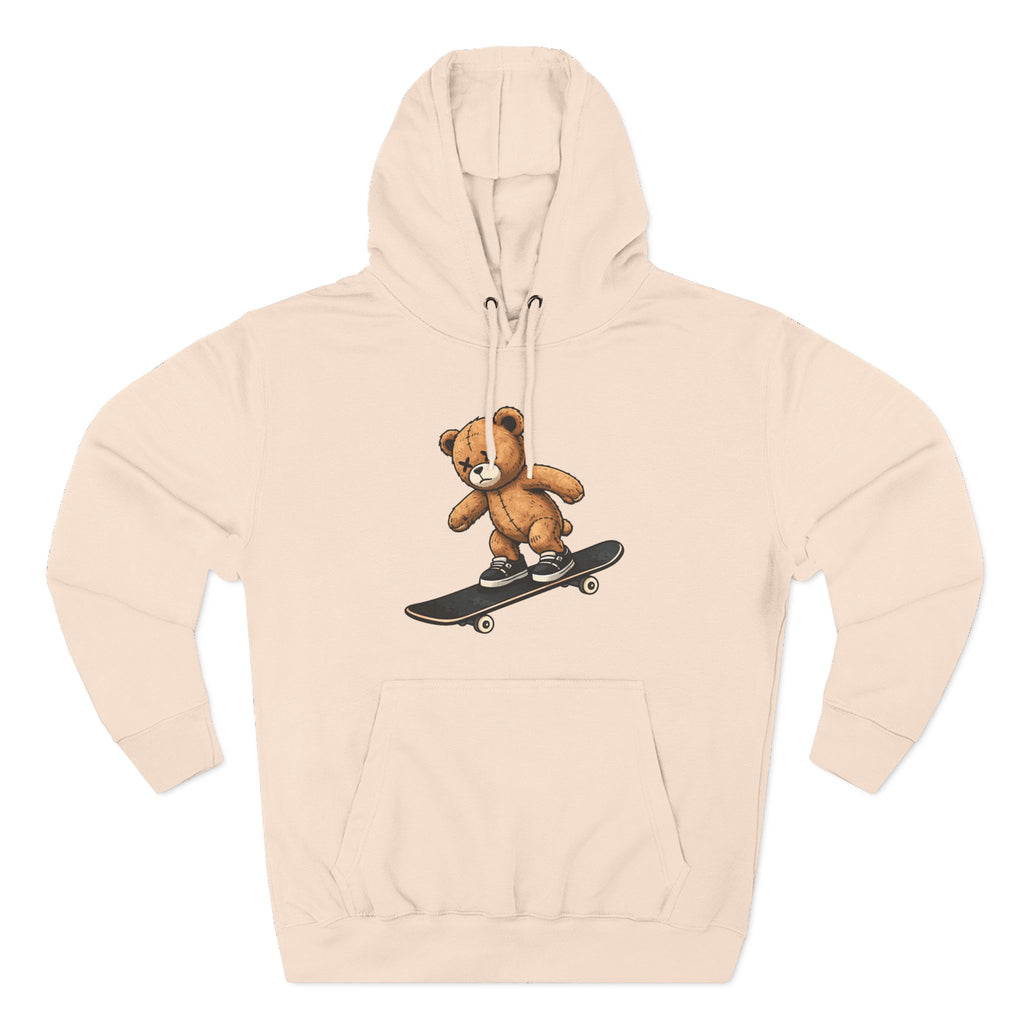 Unisex Fleece Hoodie - Skating Teddy