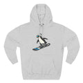 Unisex Fleece Hoodie - Snowboarding Penguin