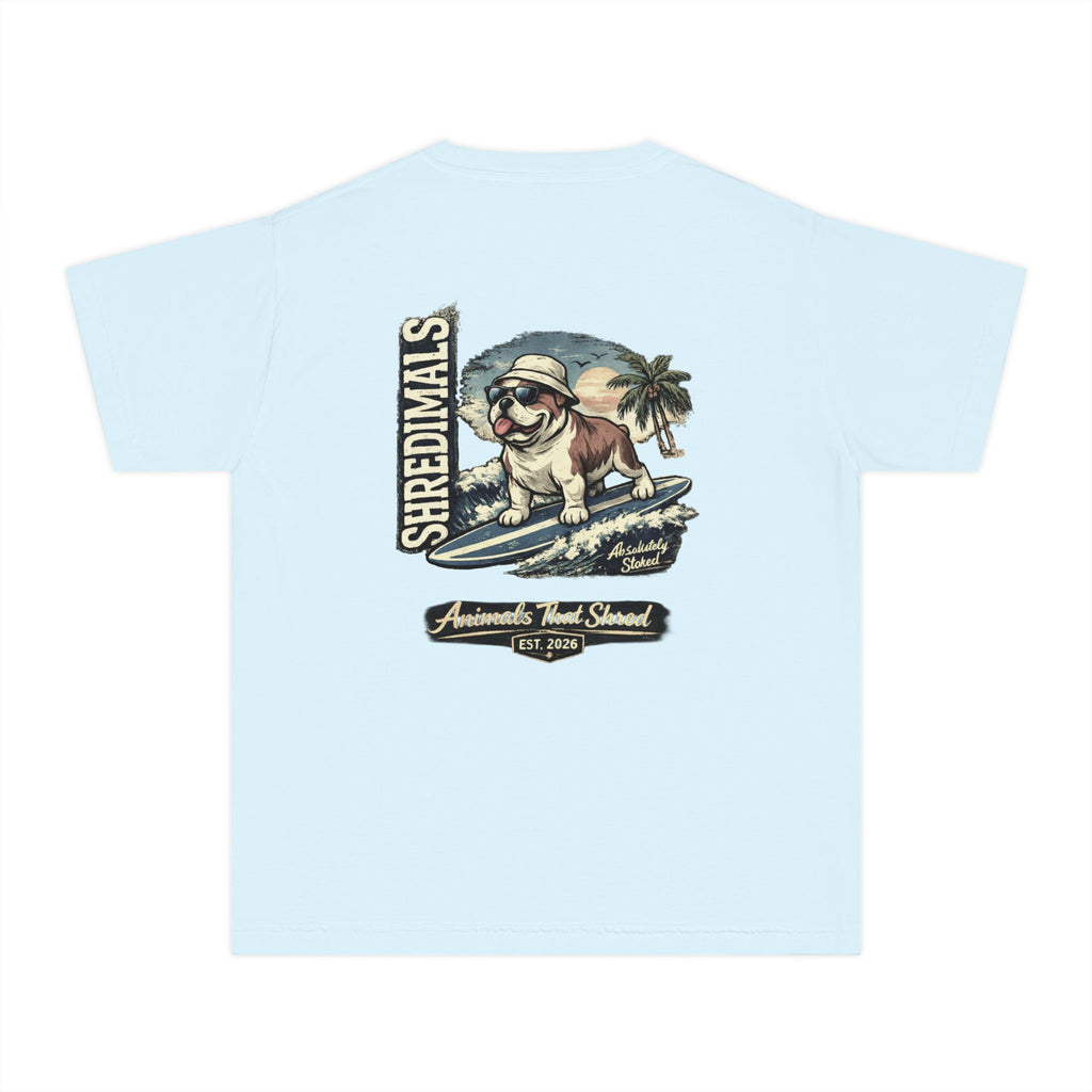 Youth Unisex Graphic Tee - Surfing Bulldog