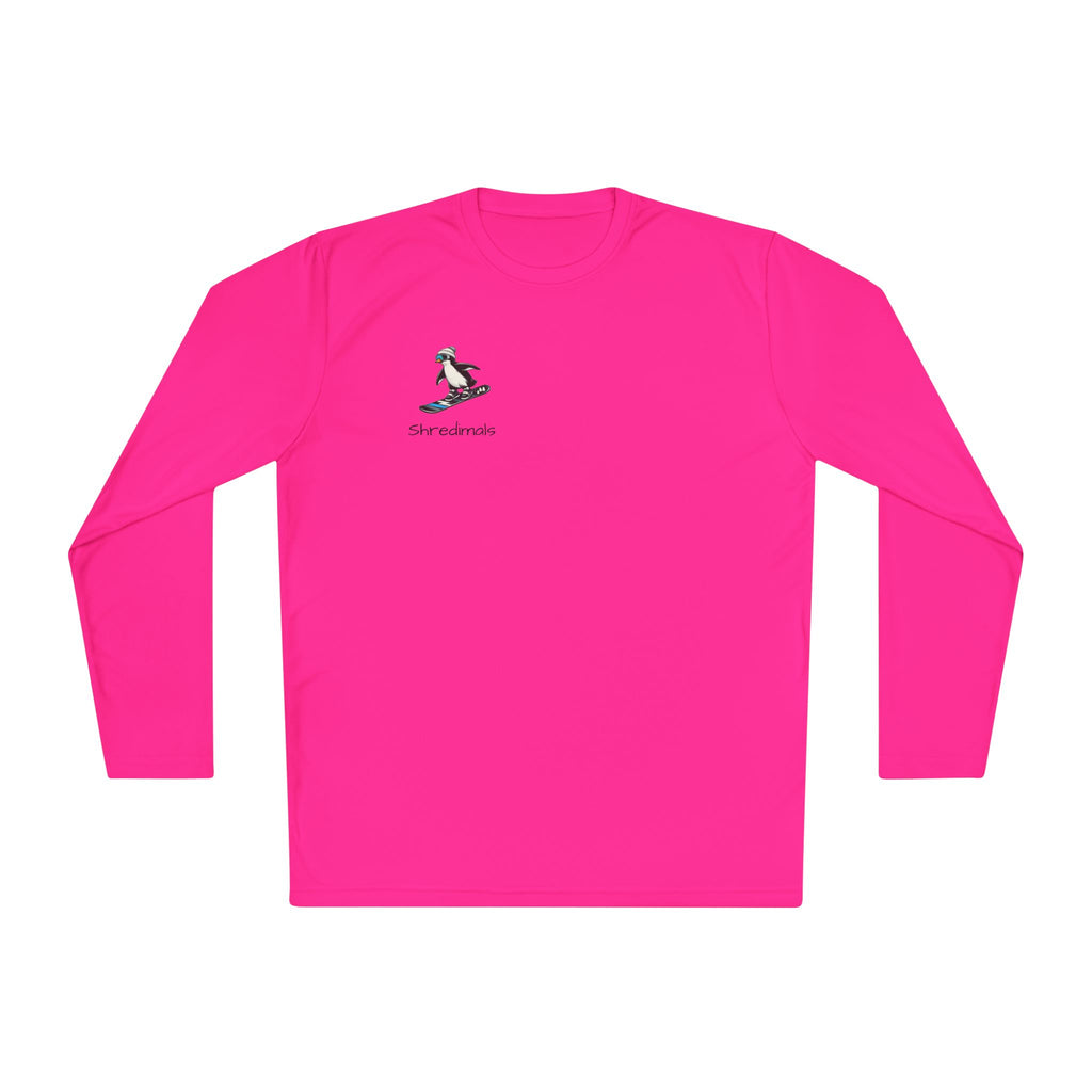 Unisex Long Sleeve Tee (Sport-Tek) - Snowboarding Penguin