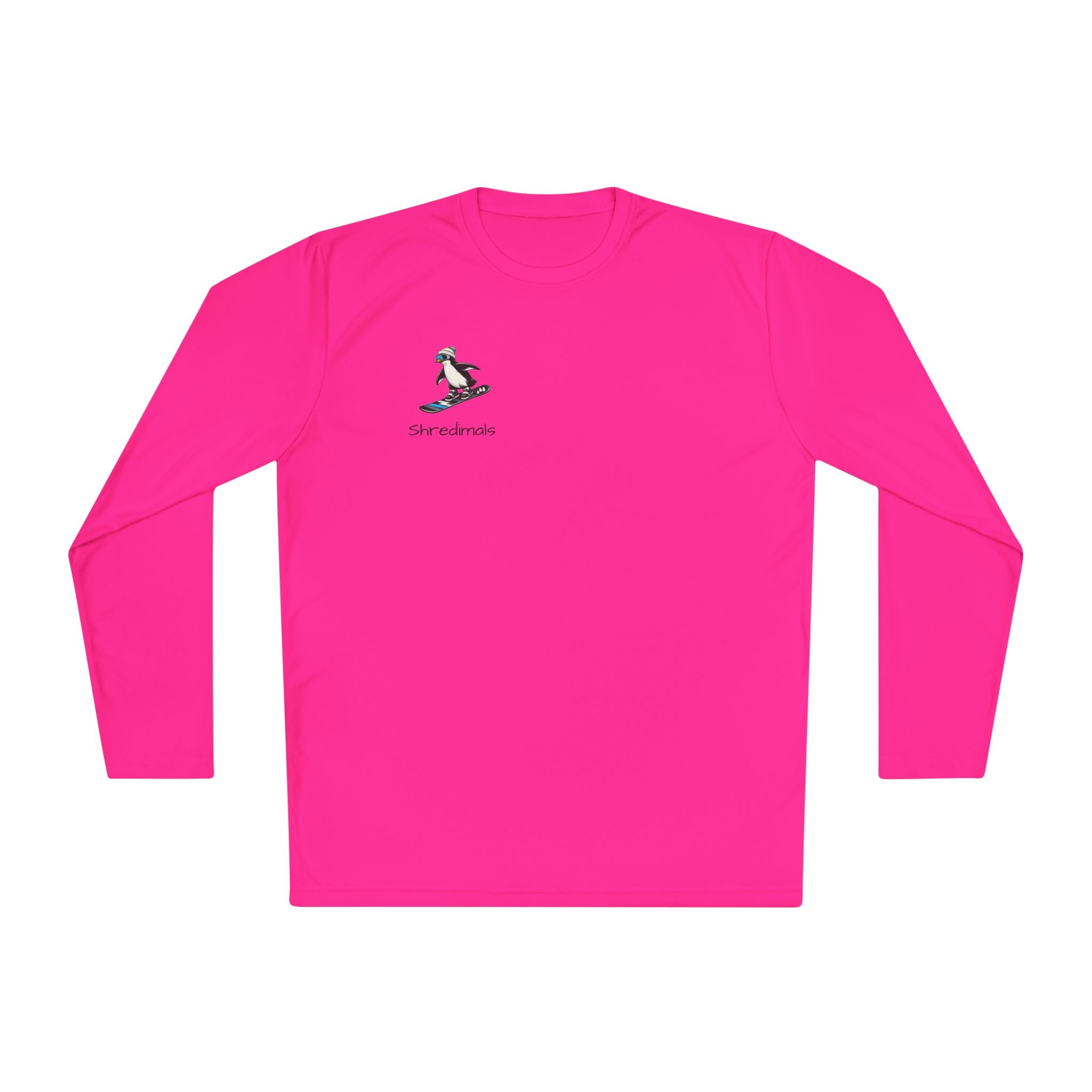 Unisex Long Sleeve Tee (Sport-Tek) - Snowboarding Penguin