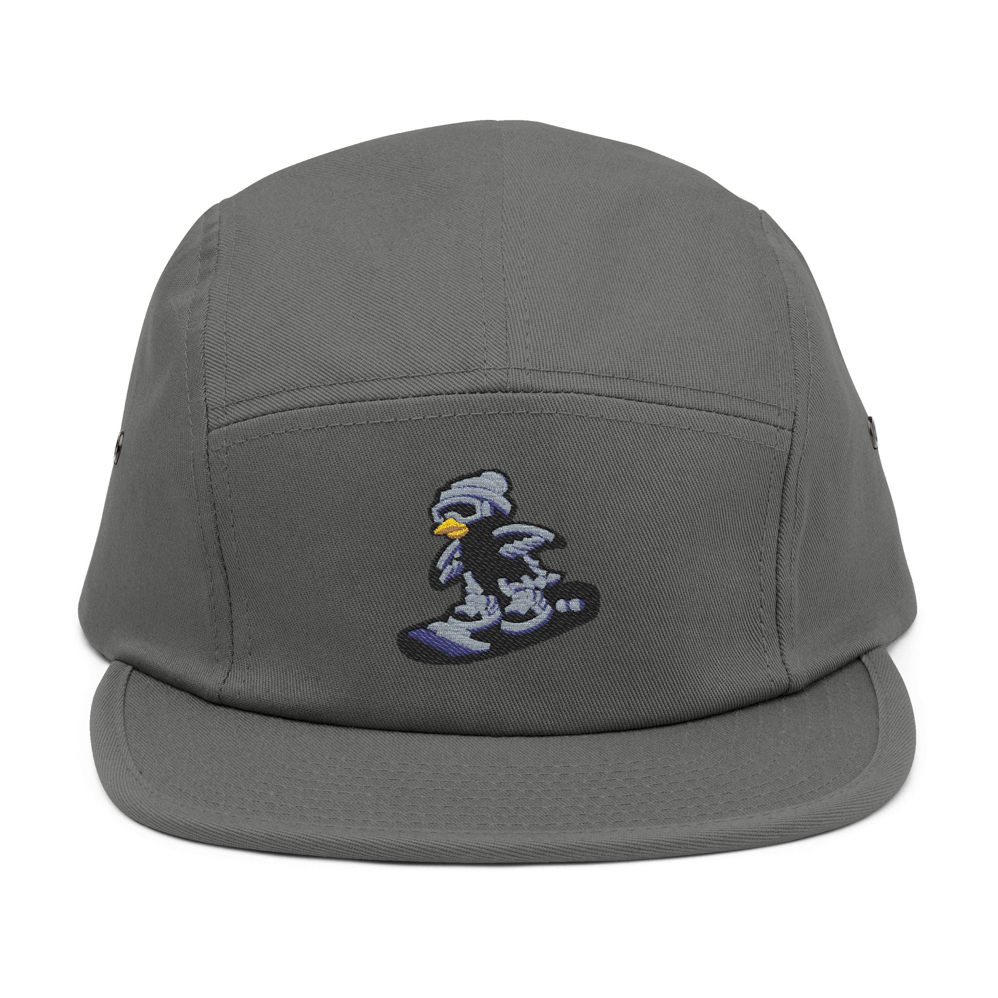 Snowboarding Penguin 5-Panel Cap