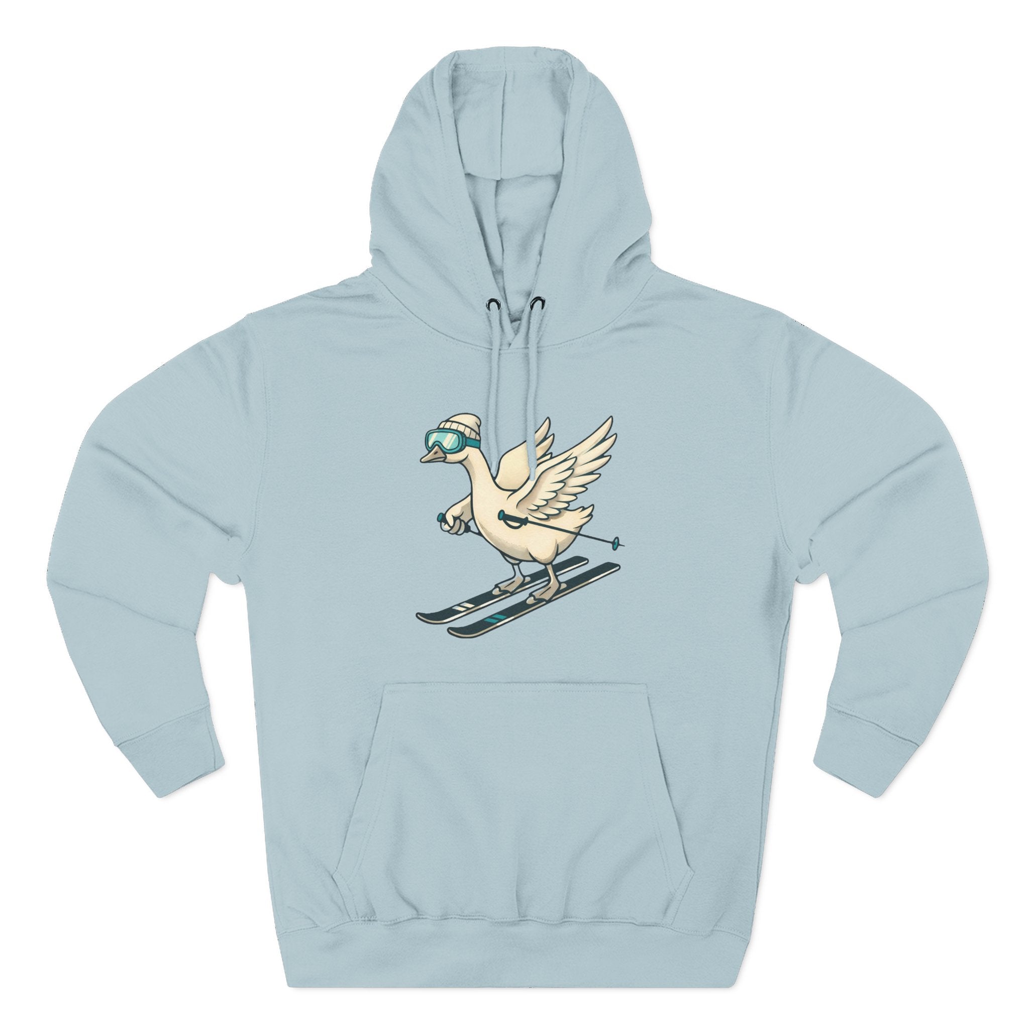 Unisex Fleece Hoodie - Skiing Goose