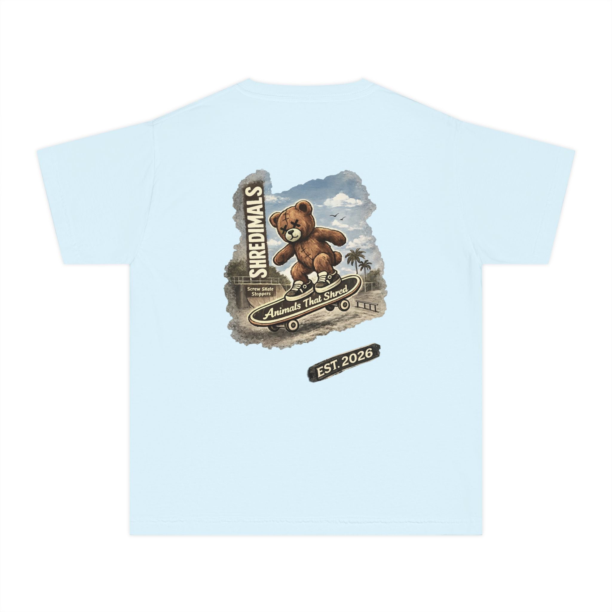 Youth Unisex Graphic Tee - Skating Teddy