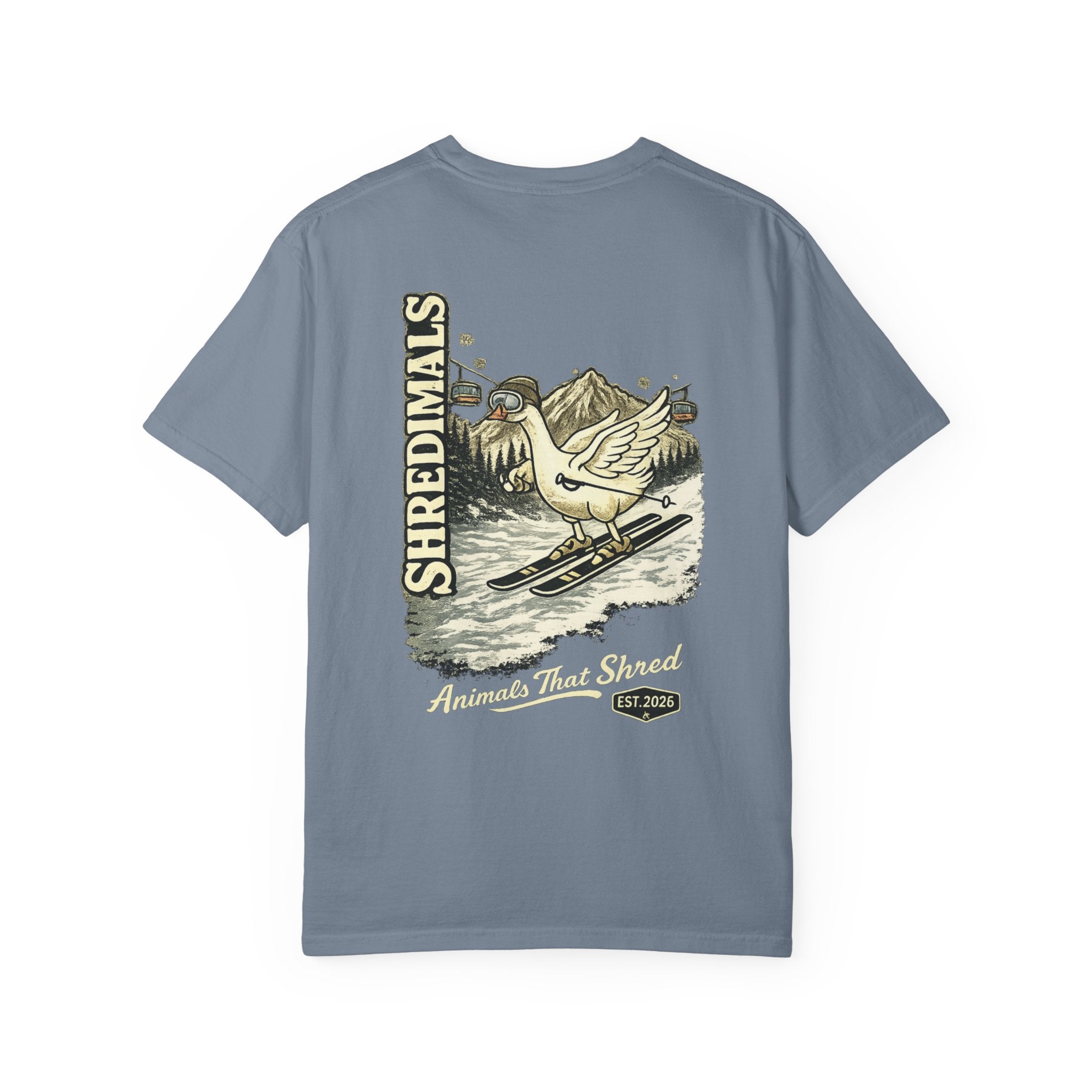 Unisex Graphic Tee - Skiing Goose