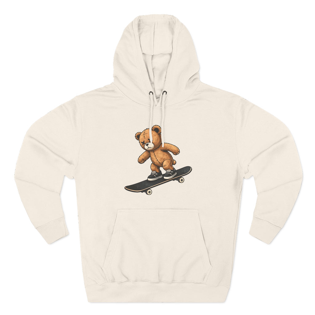 Unisex Fleece Hoodie - Skating Teddy