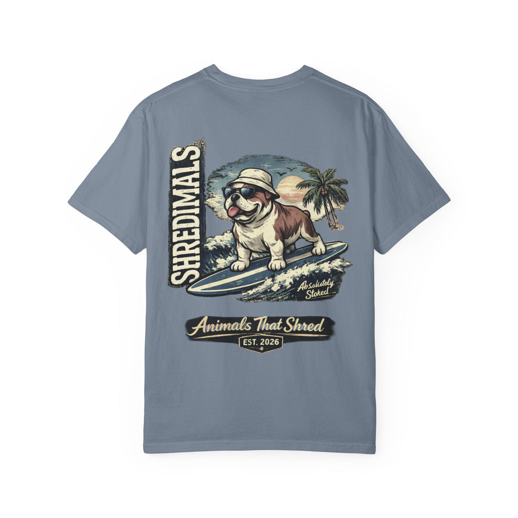 Unisex Graphic Tee - Surfing Bulldog