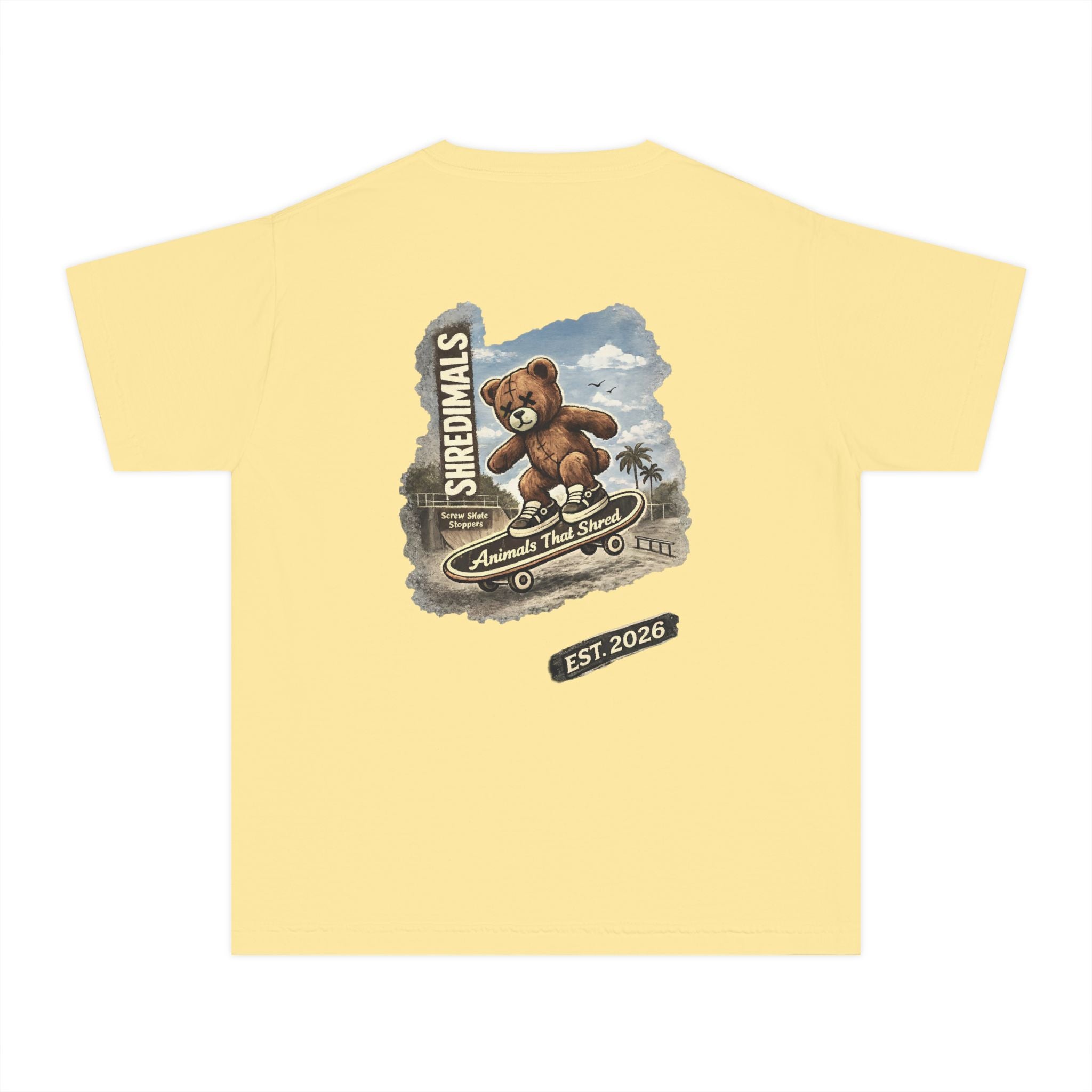 Youth Unisex Graphic Tee - Skating Teddy