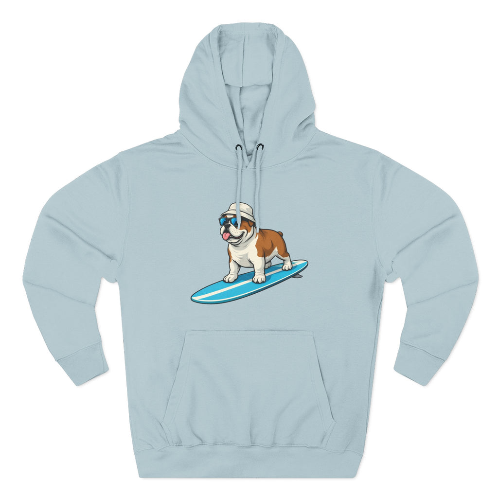 Unisex Fleece Hoodie - Surfing Bulldog