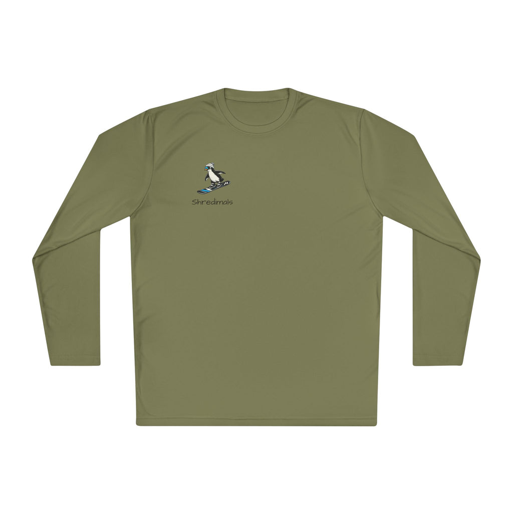 Unisex Long Sleeve Tee (Sport-Tek) - Snowboarding Penguin