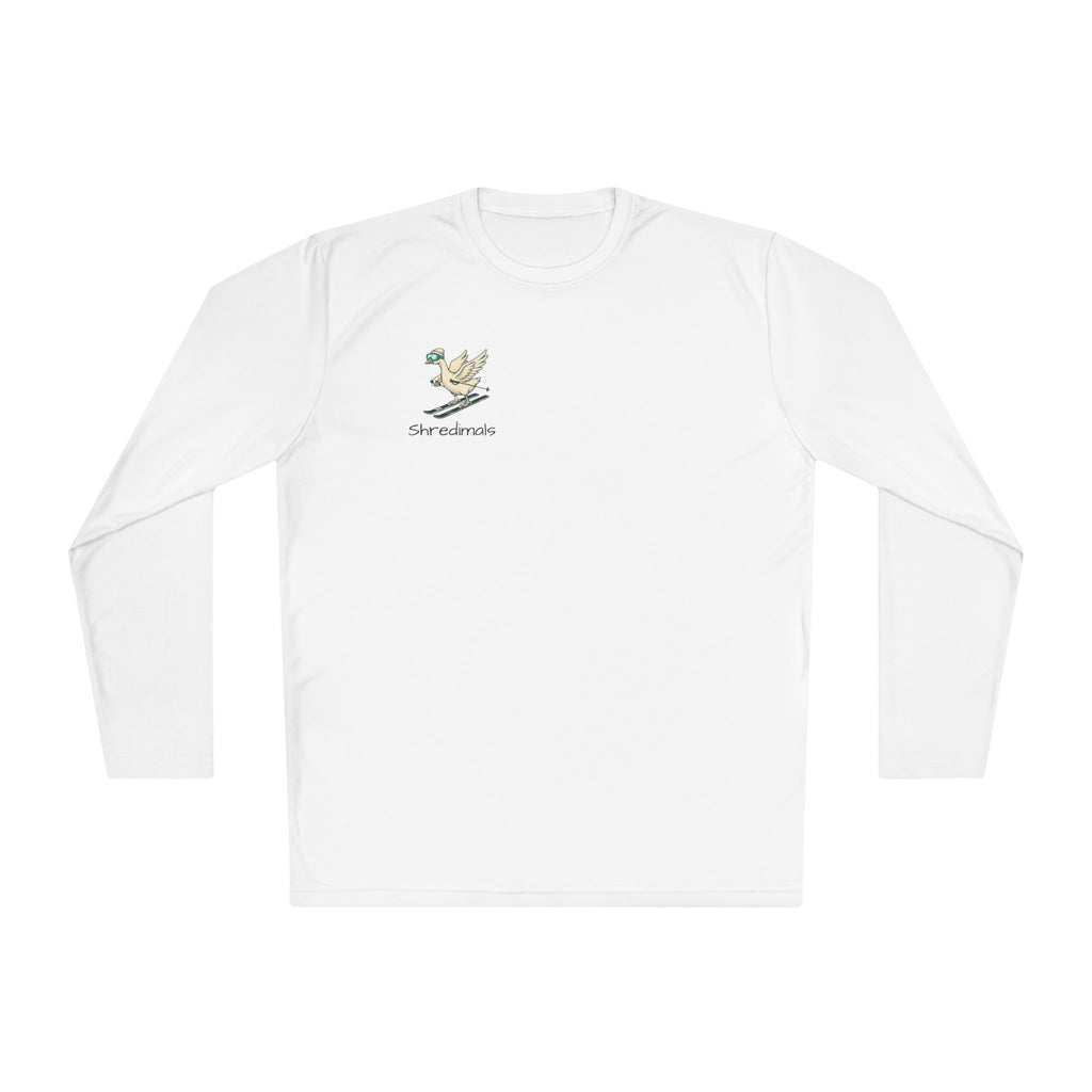 Unisex Long Sleeve Tee (Sport-Tek) - Skiing Goose