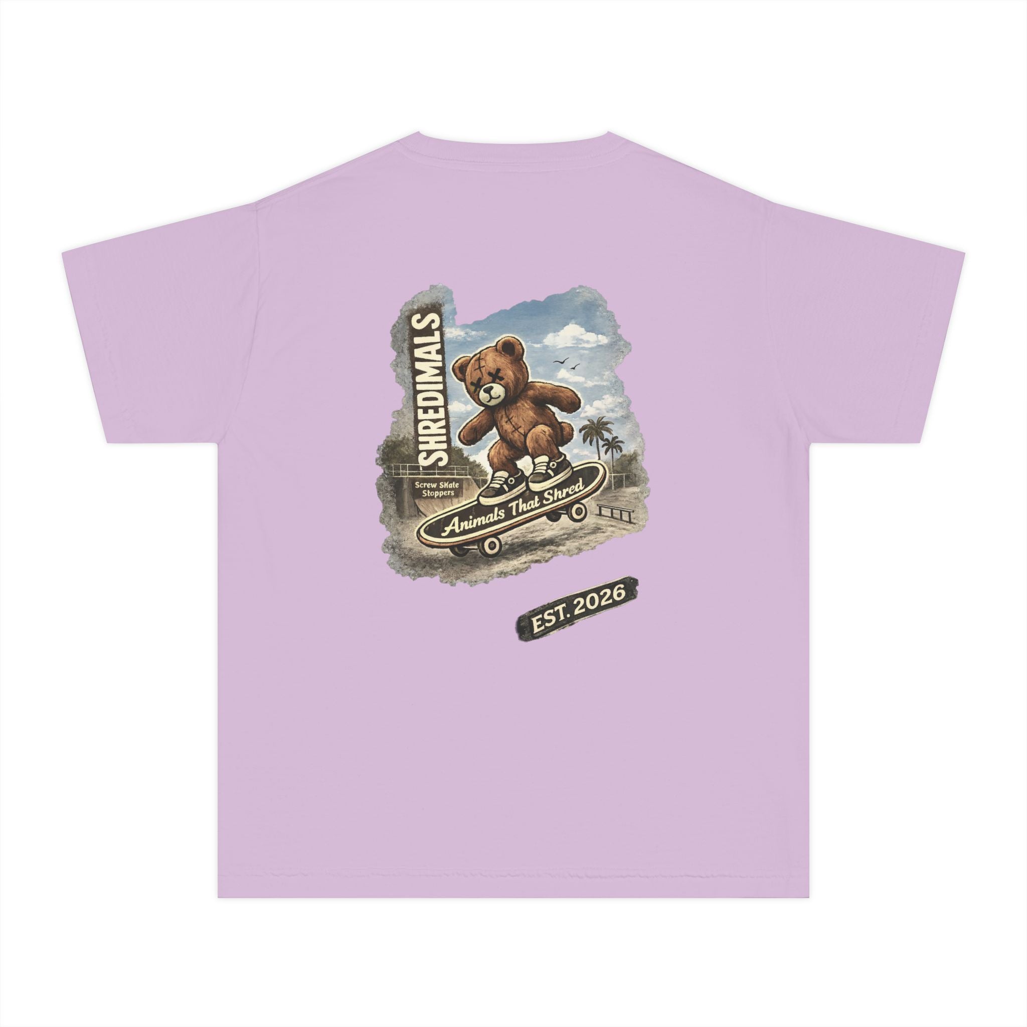 Youth Unisex Graphic Tee - Skating Teddy