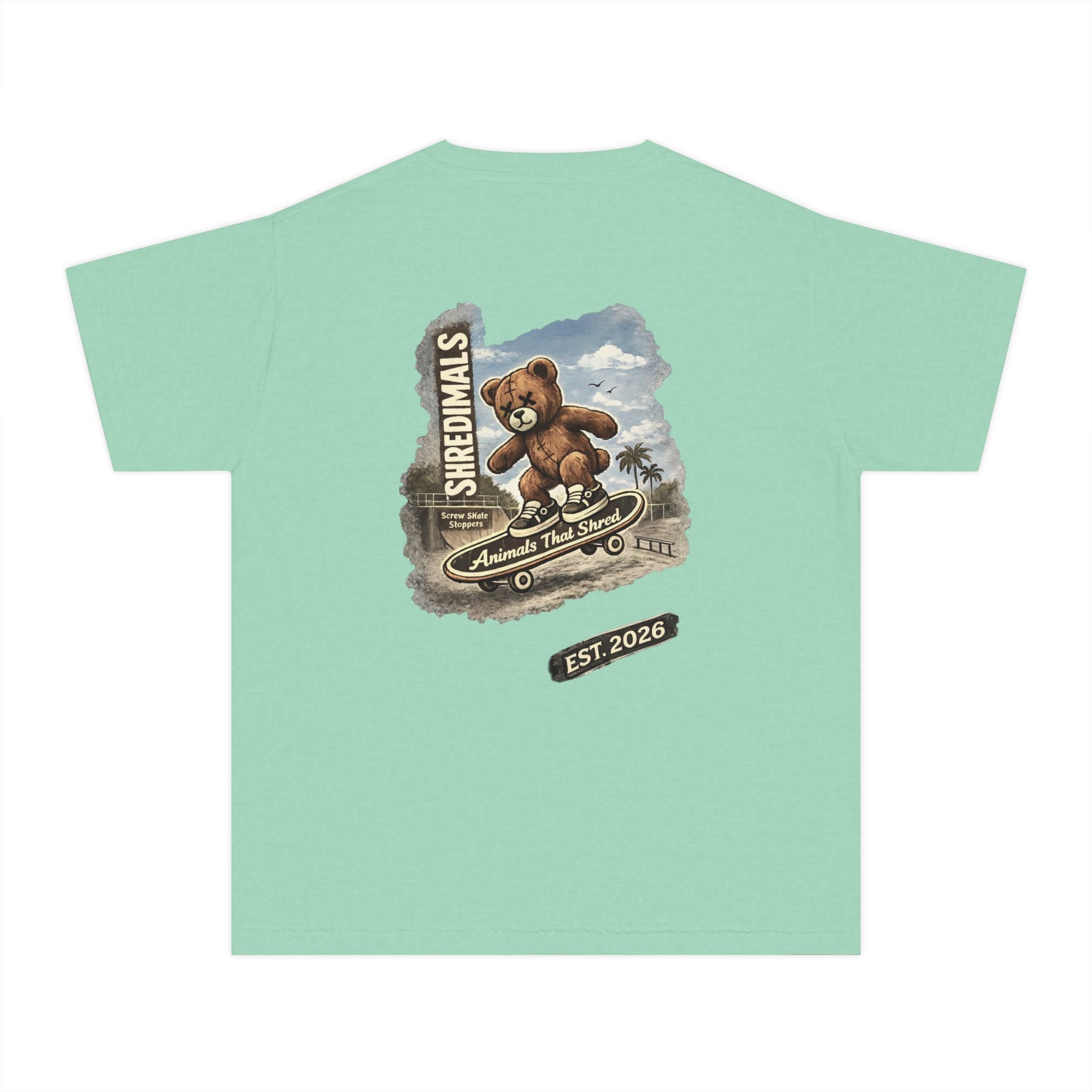 Youth Unisex Graphic Tee - Skating Teddy