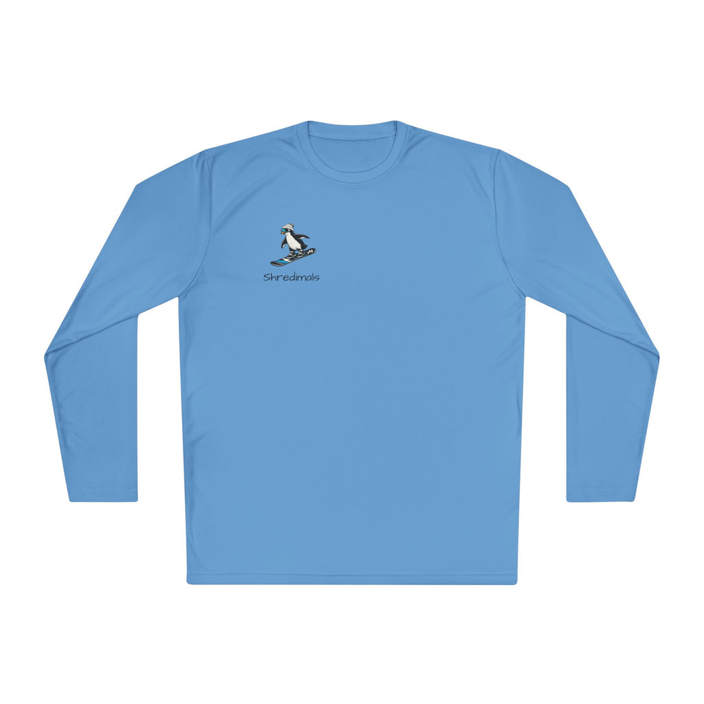 Unisex Long Sleeve Tee (Sport-Tek) - Snowboarding Penguin