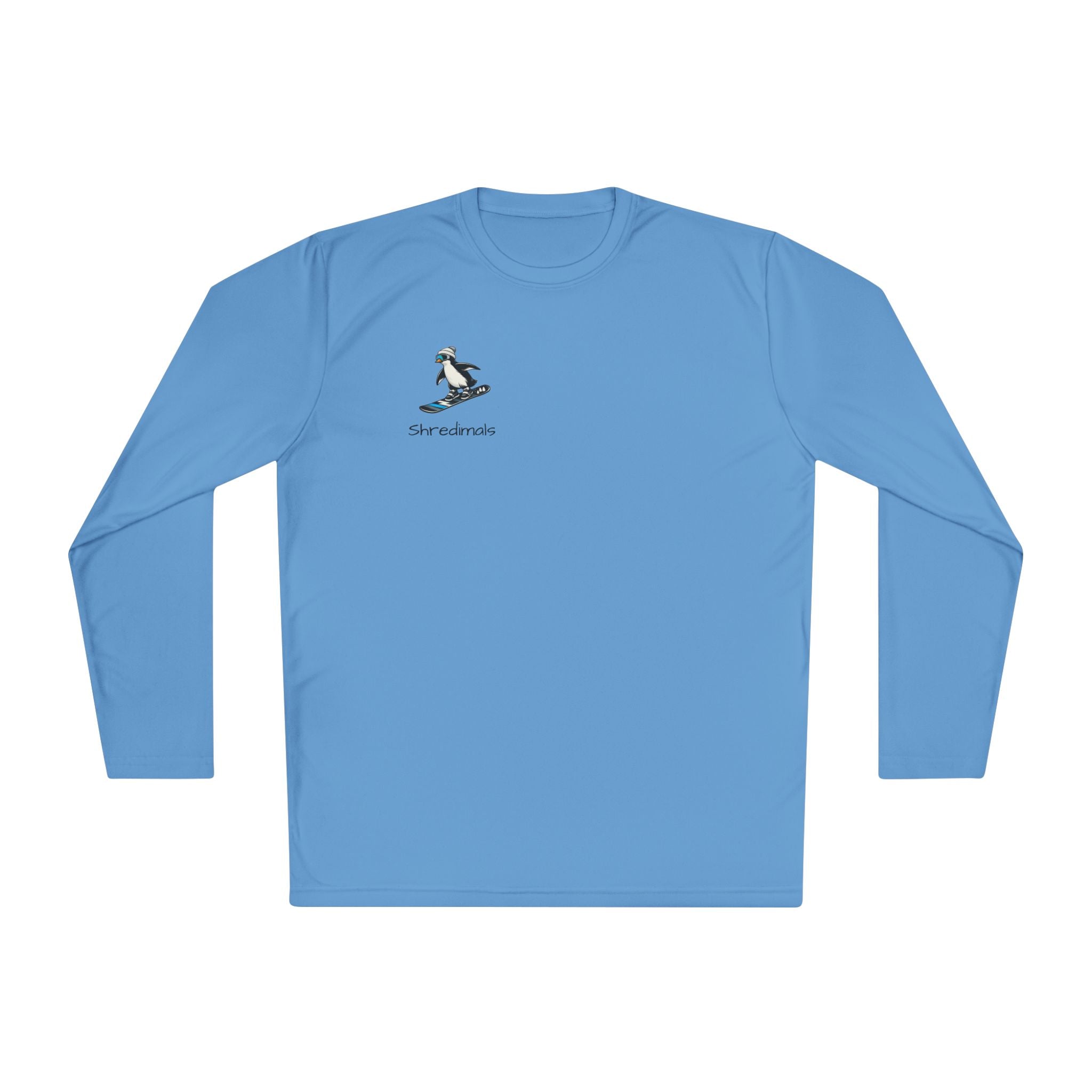 Unisex Long Sleeve Tee (Sport-Tek) - Snowboarding Penguin