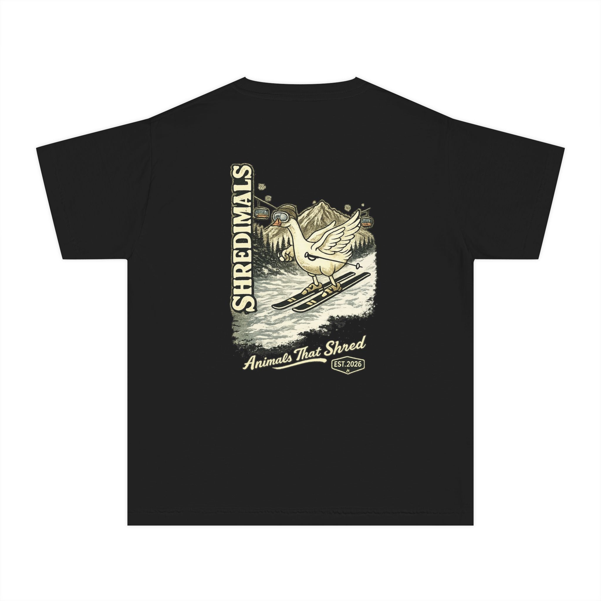 Youth Unisex Graphic Tee - Skiing Goose
