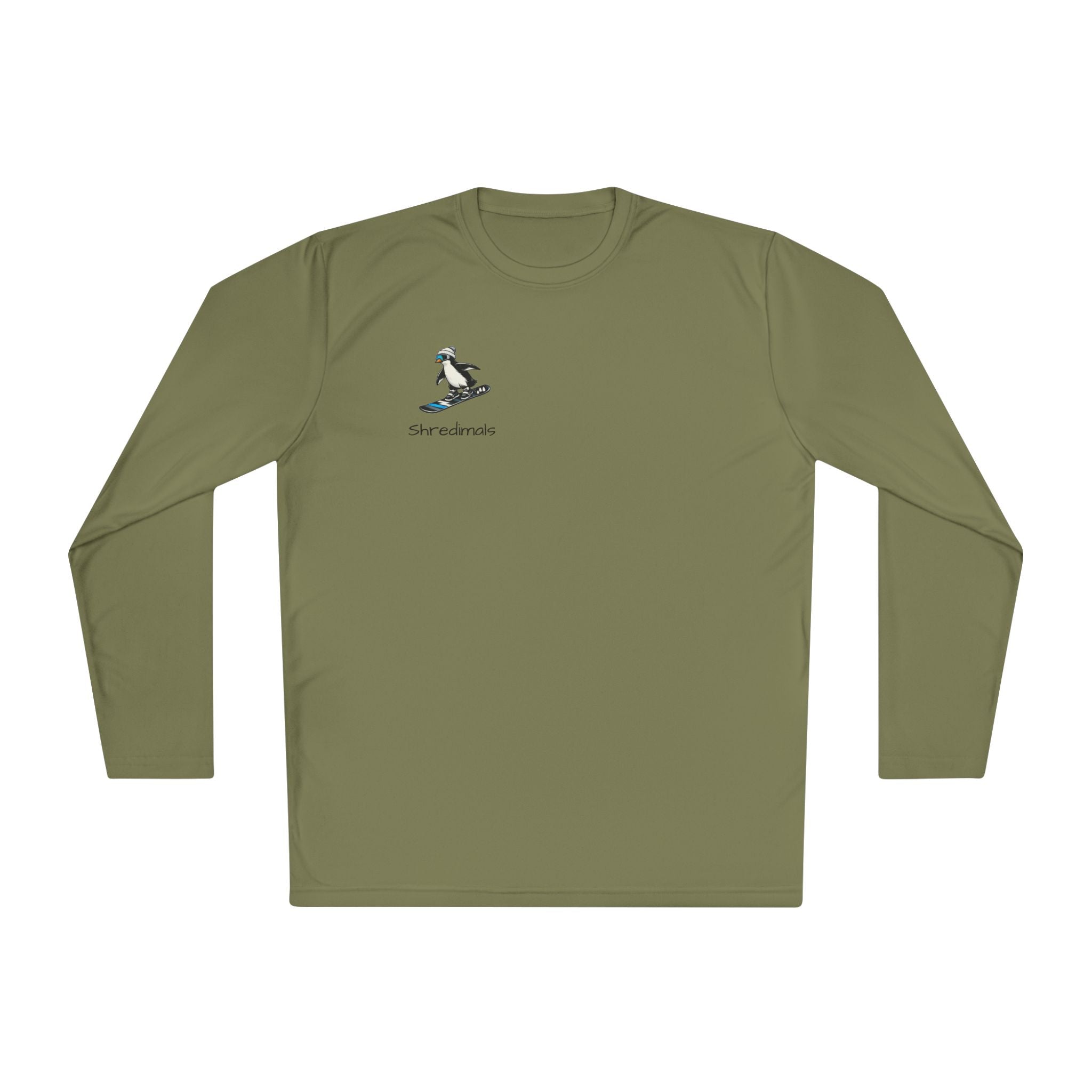 Unisex Long Sleeve Tee (Sport-Tek) - Snowboarding Penguin