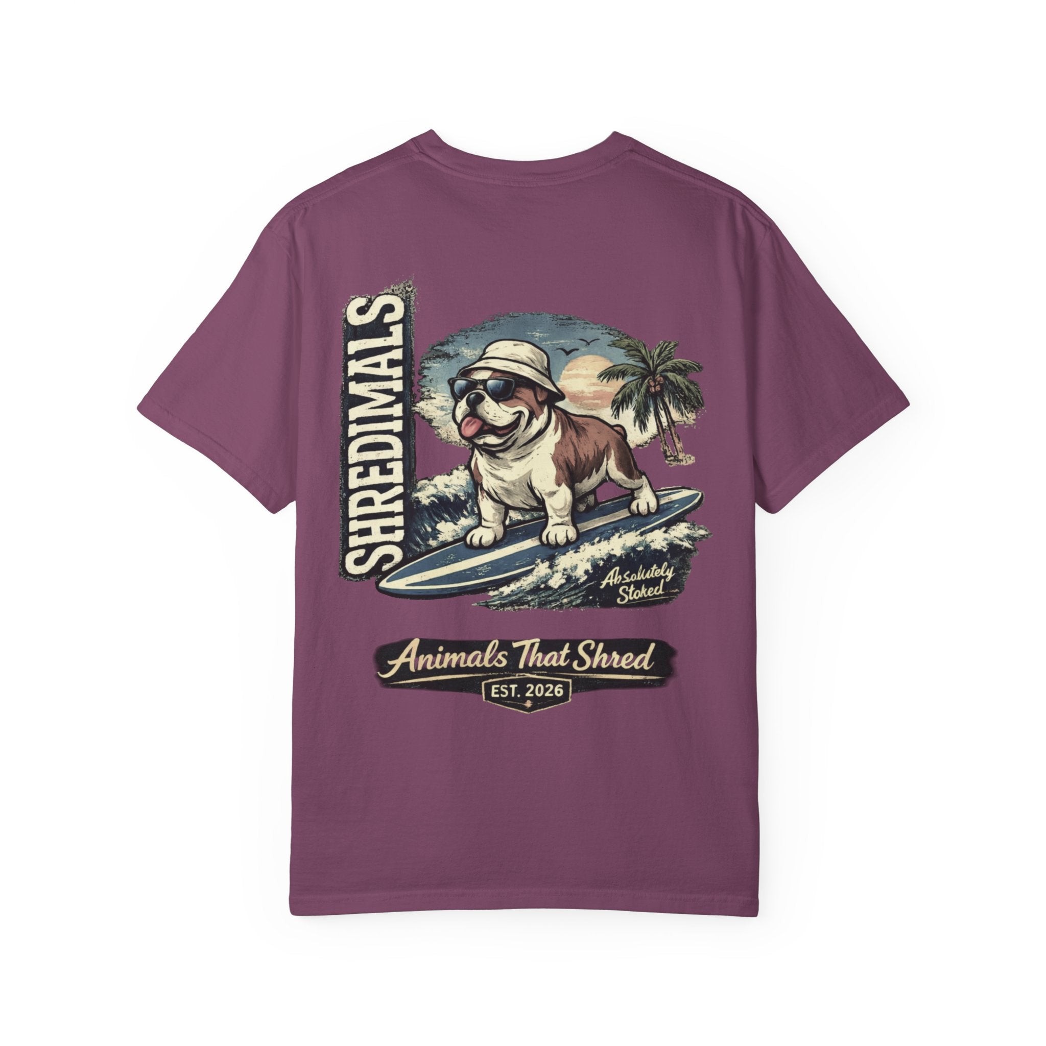Unisex Graphic Tee - Surfing Bulldog