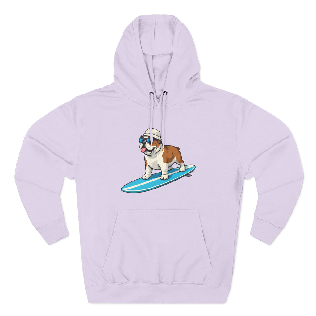 Unisex Fleece Hoodie - Surfing Bulldog