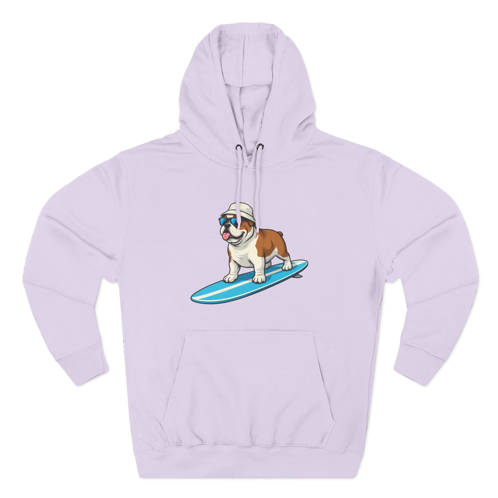 Unisex Fleece Hoodie - Surfing Bulldog