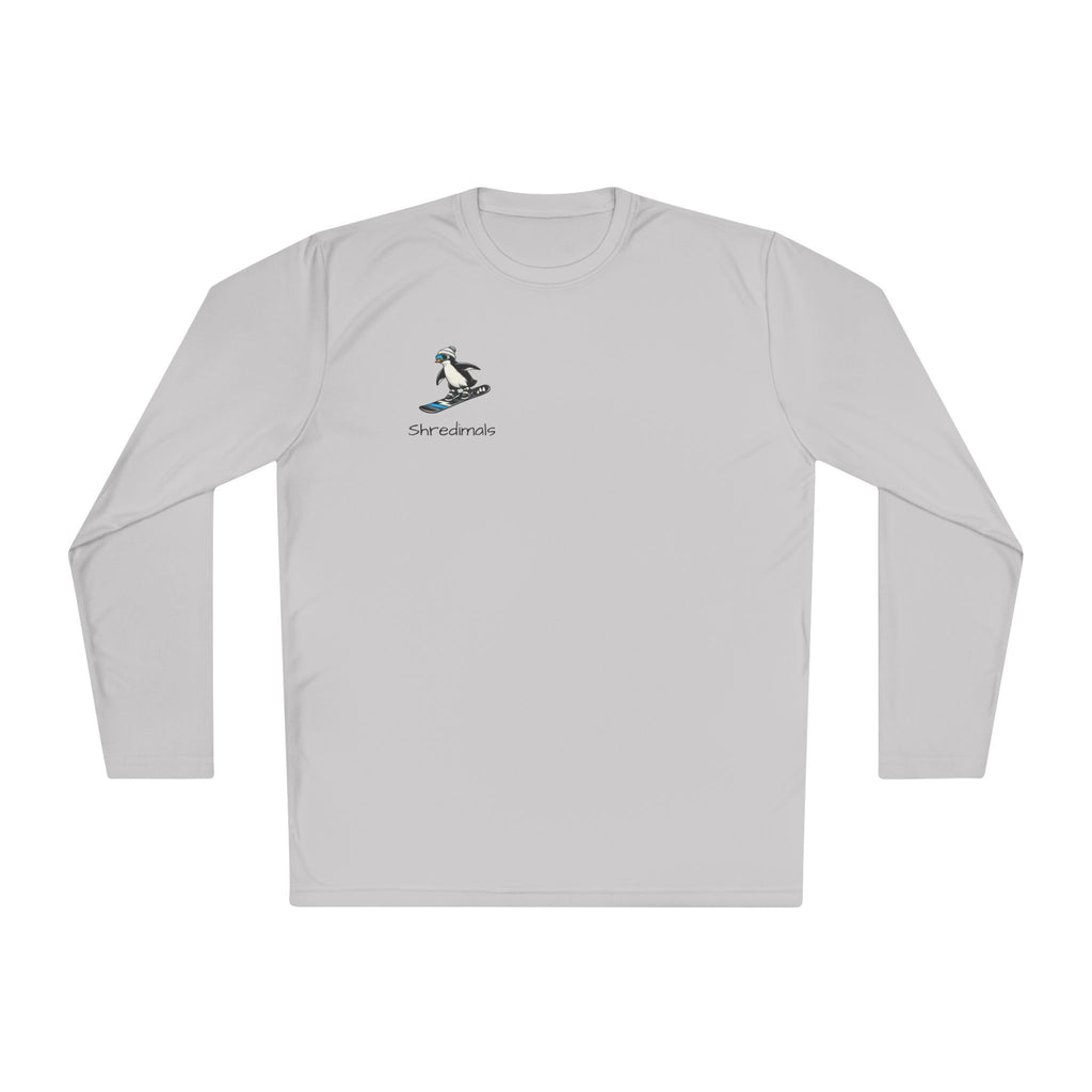 Unisex Long Sleeve Tee (Sport-Tek) - Snowboarding Penguin