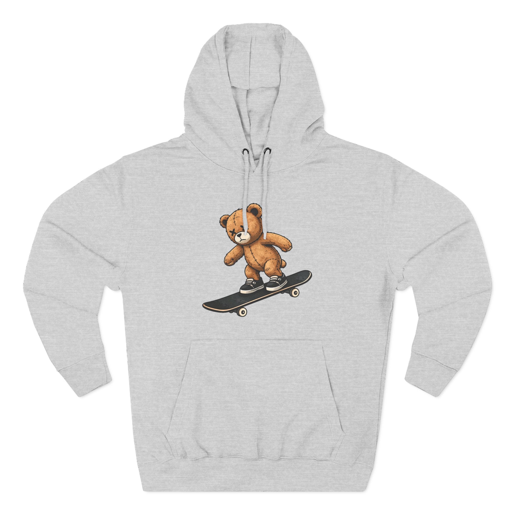 Unisex Fleece Hoodie - Skating Teddy