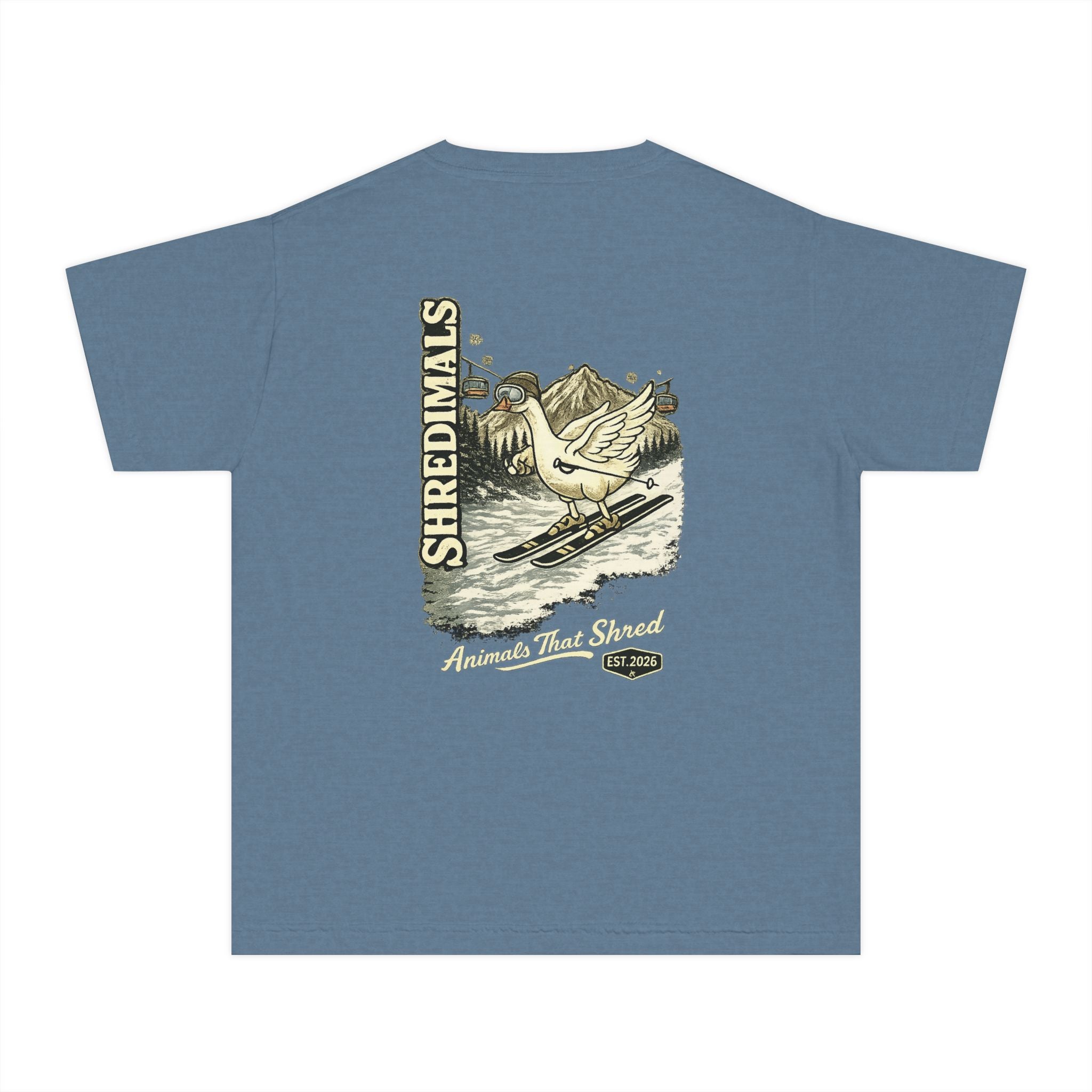 Youth Unisex Graphic Tee - Skiing Goose