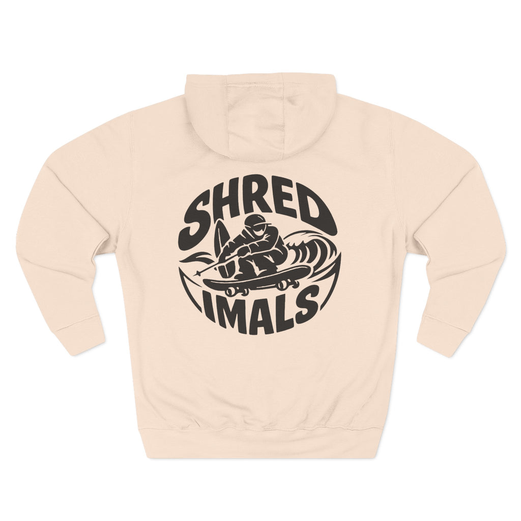 Unisex Fleece Hoodie - Snowboarding Penguin
