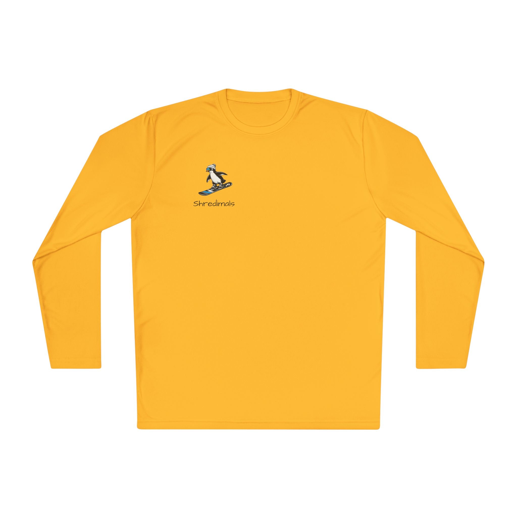 Unisex Long Sleeve Tee (Sport-Tek) - Snowboarding Penguin