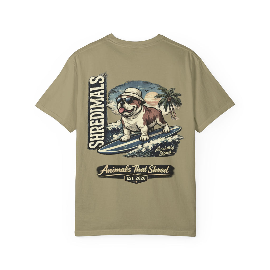 Unisex Graphic Tee - Surfing Bulldog