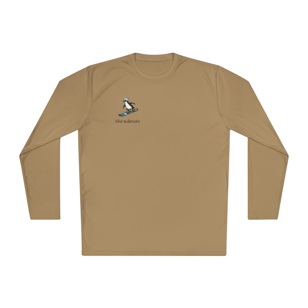 Unisex Long Sleeve Tee (Sport-Tek) - Snowboarding Penguin