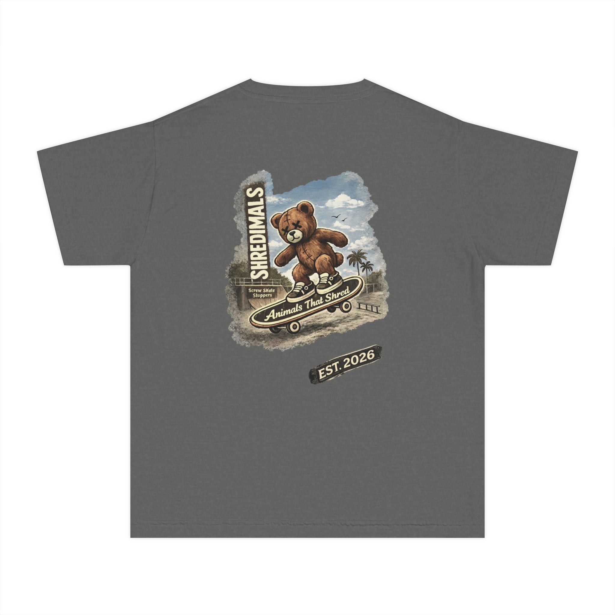 Youth Unisex Graphic Tee - Skating Teddy