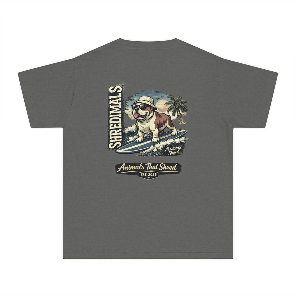 Youth Unisex Graphic Tee - Surfing Bulldog