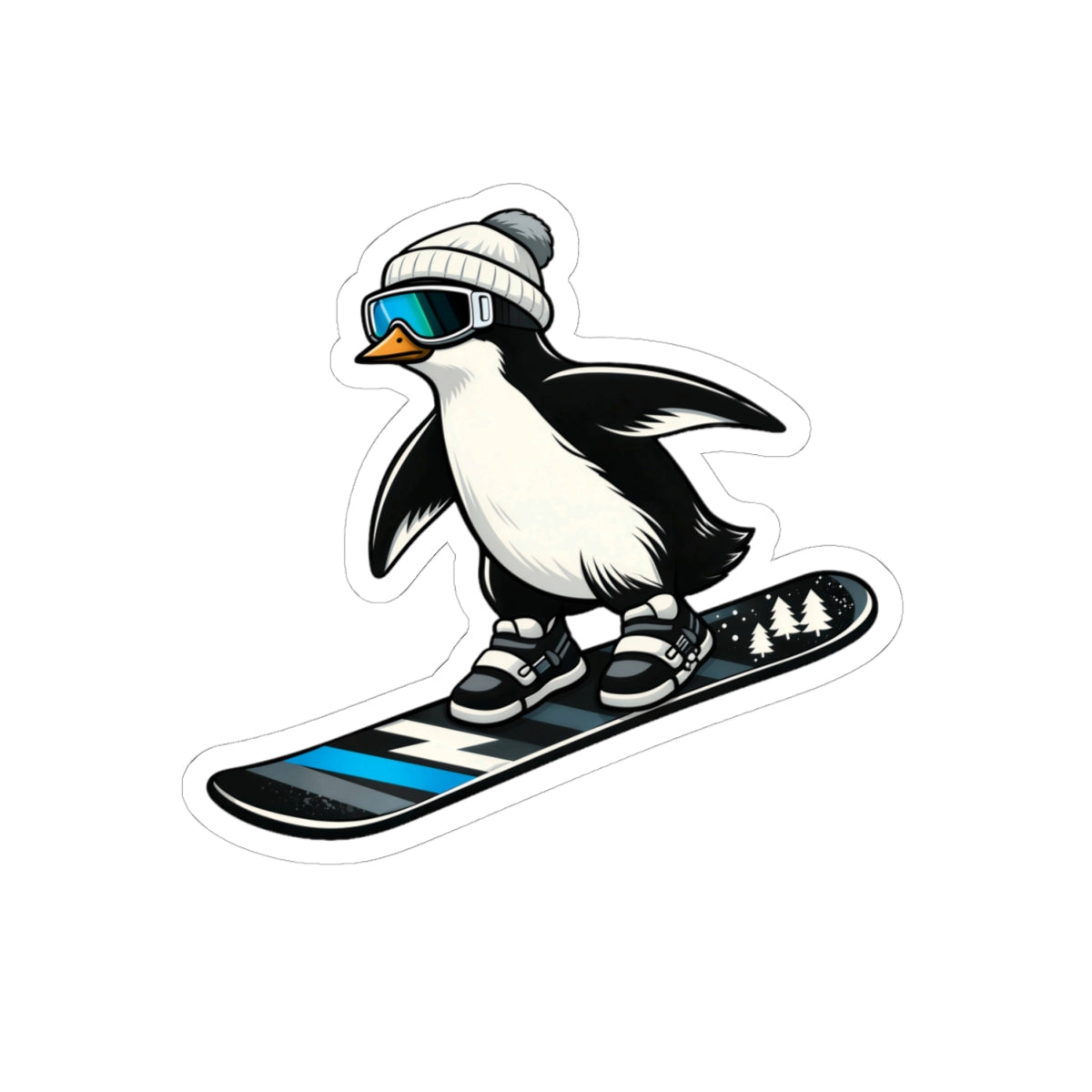 Snowboarding Penguin + Shredimals Vinyl Stickers (2pk)