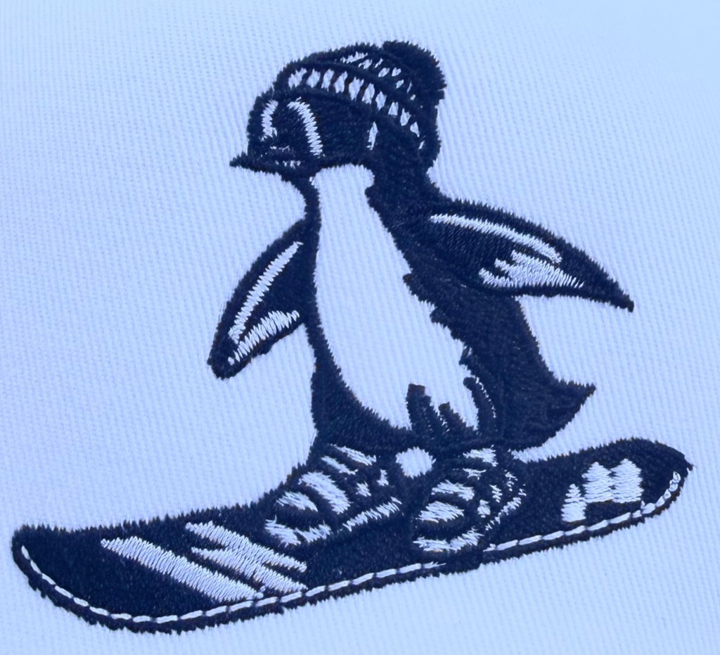 Snowboarding Penguin Baseball Cap
