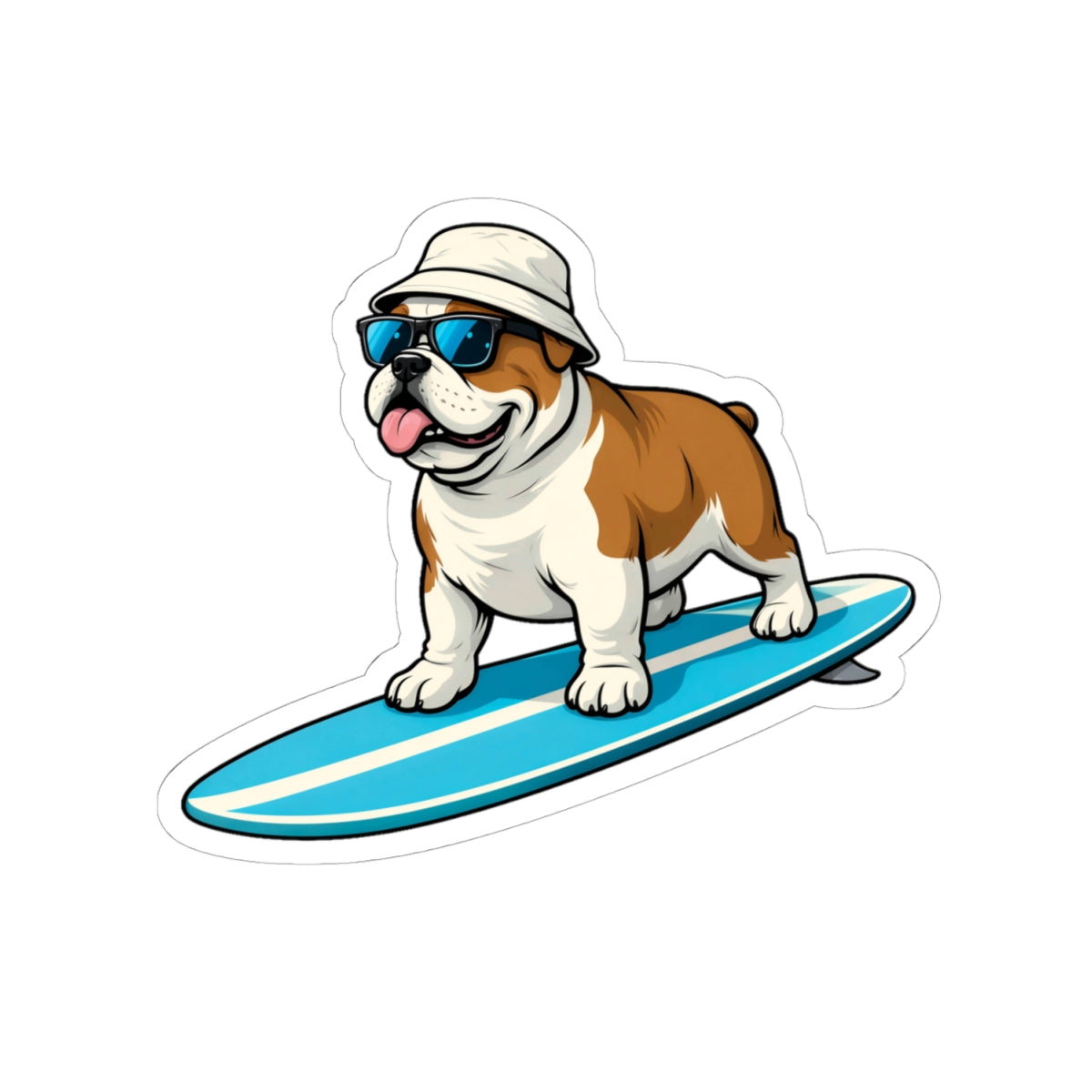 Surfing Bulldog + Shredimals Vinyl Stickers (2pk)